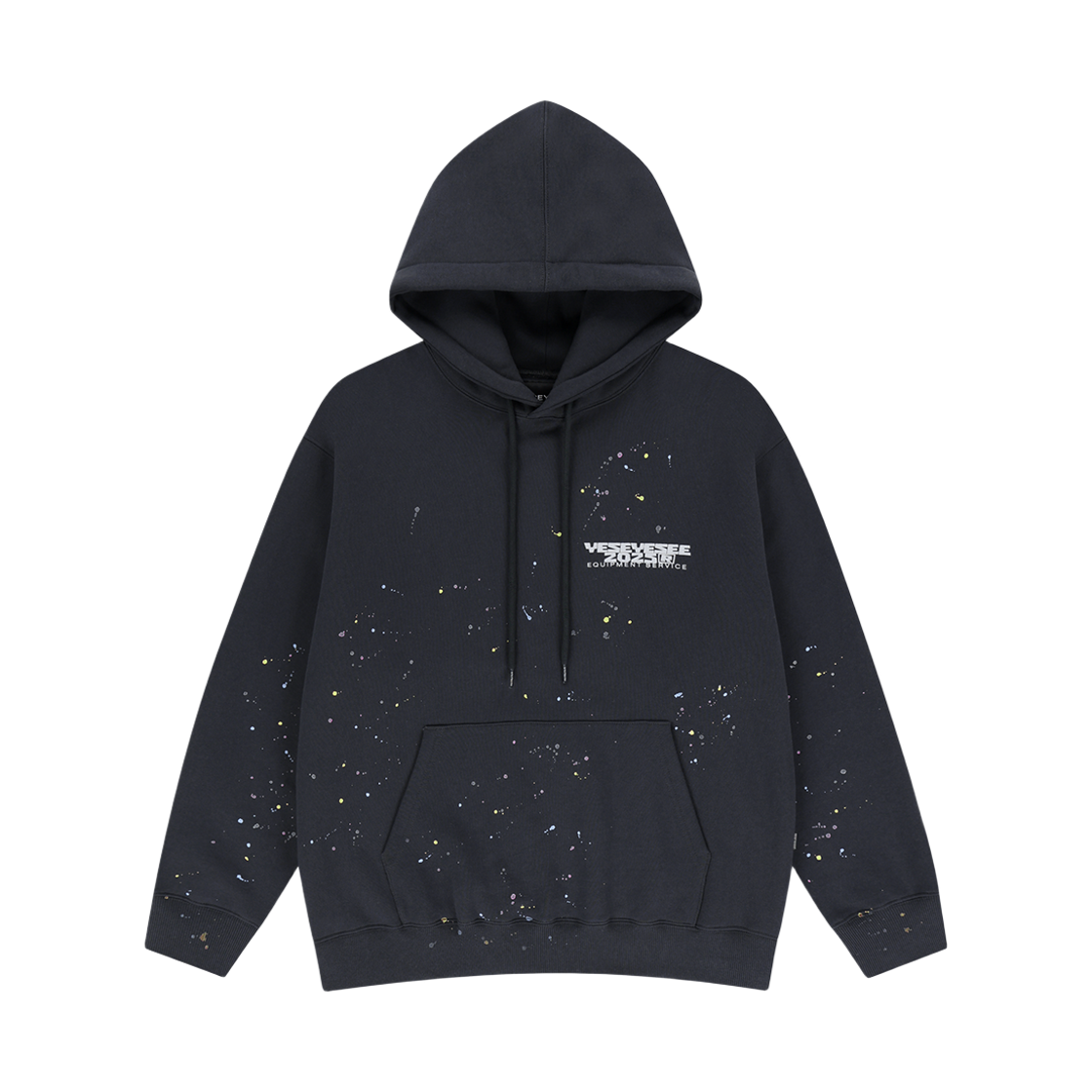 YS253TSWHO03CHA YESEYESEE Y.E.S Multi Painted Hoodie Charcoal