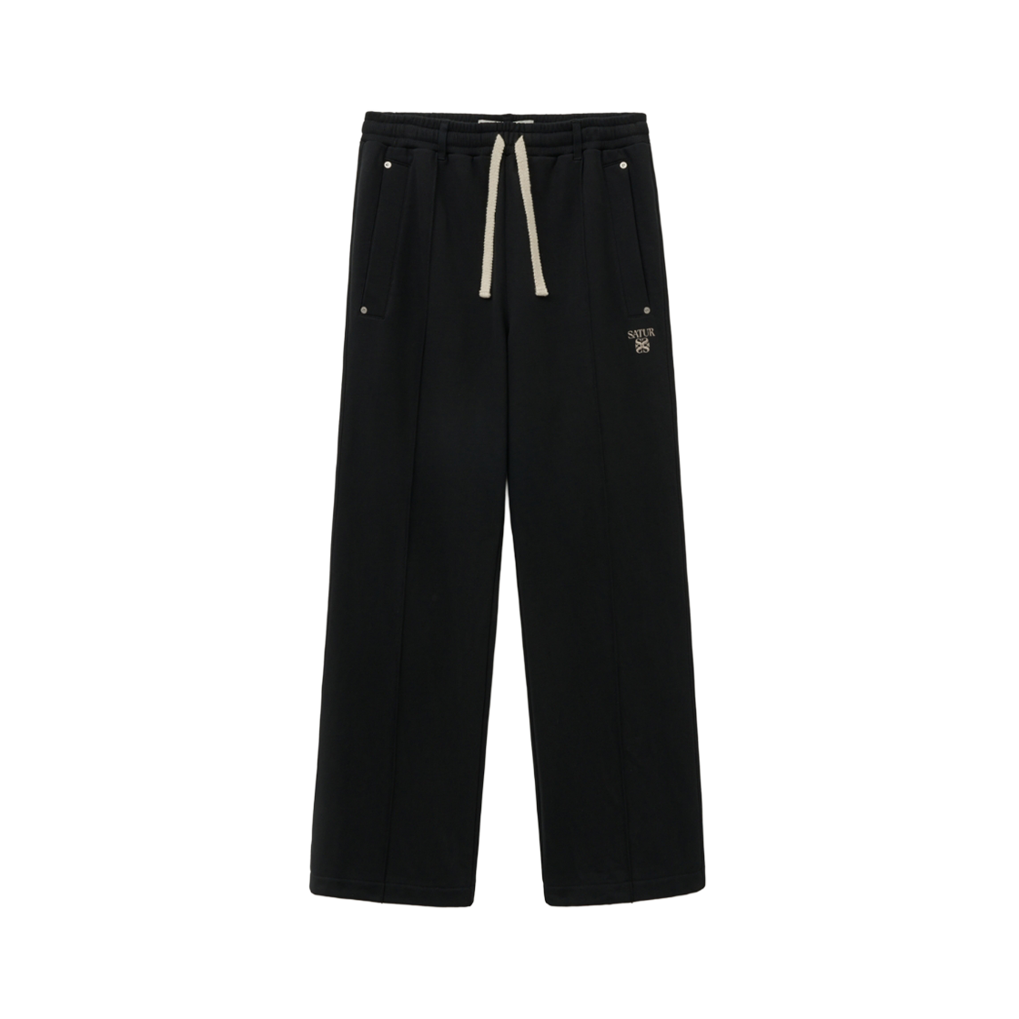 SA253UTP04BLK0 SATUR Teo Cotton Banding Sweatpants Palette Black