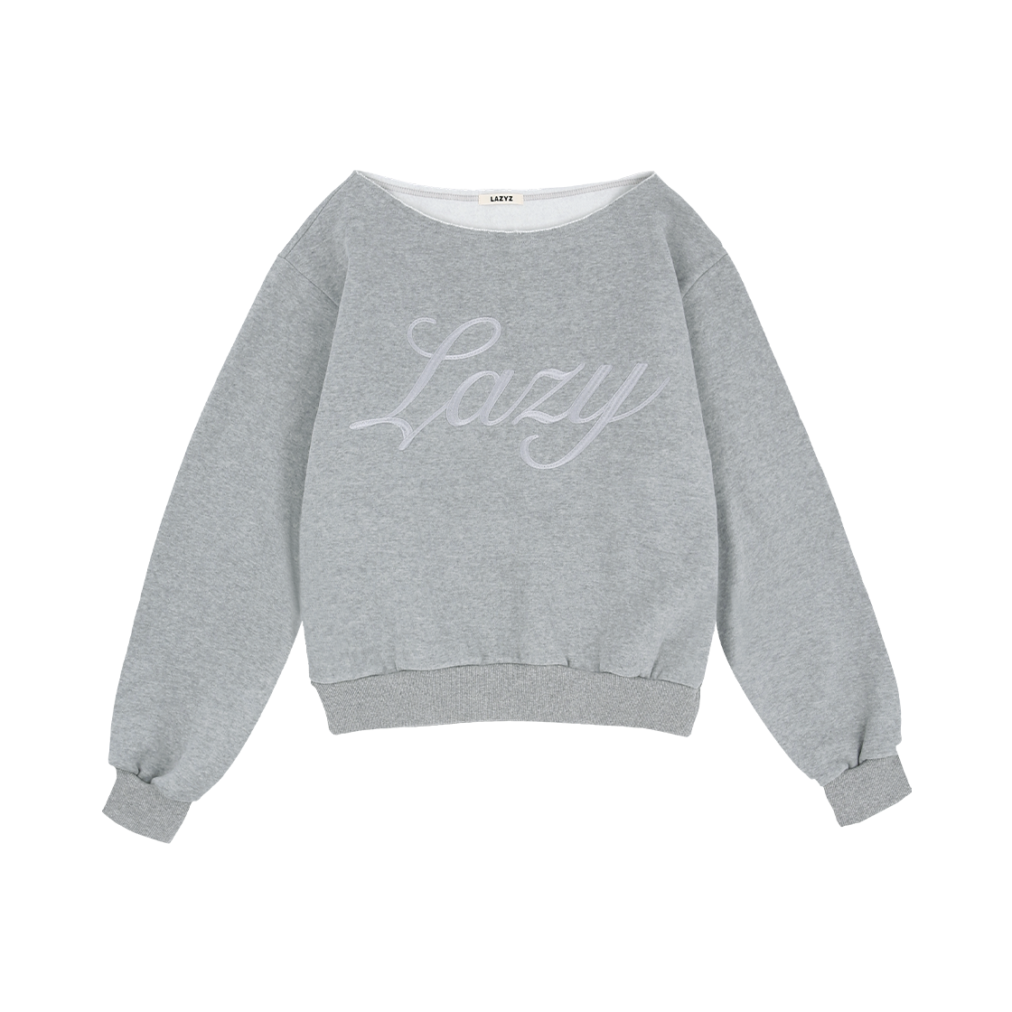 8809908759544 LAZYZ Slow Mellow Daily Off Shoulder Sweatshirt - Gray