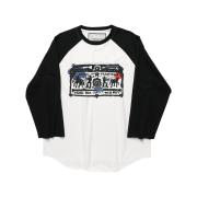 Thevinylhouse Cowboy Pictogram Raglan LS Tee White