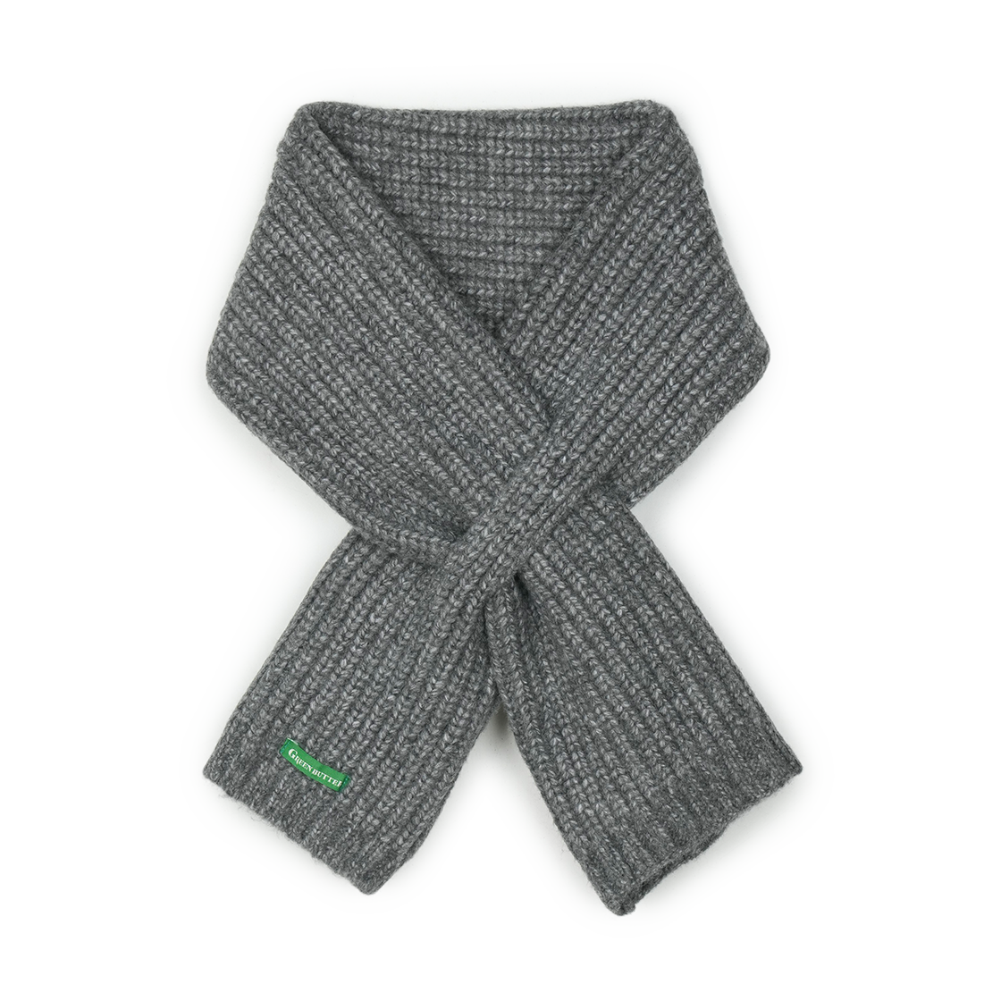 P0000BDR Greenbutter Fluffy Short Muffler Charcoal