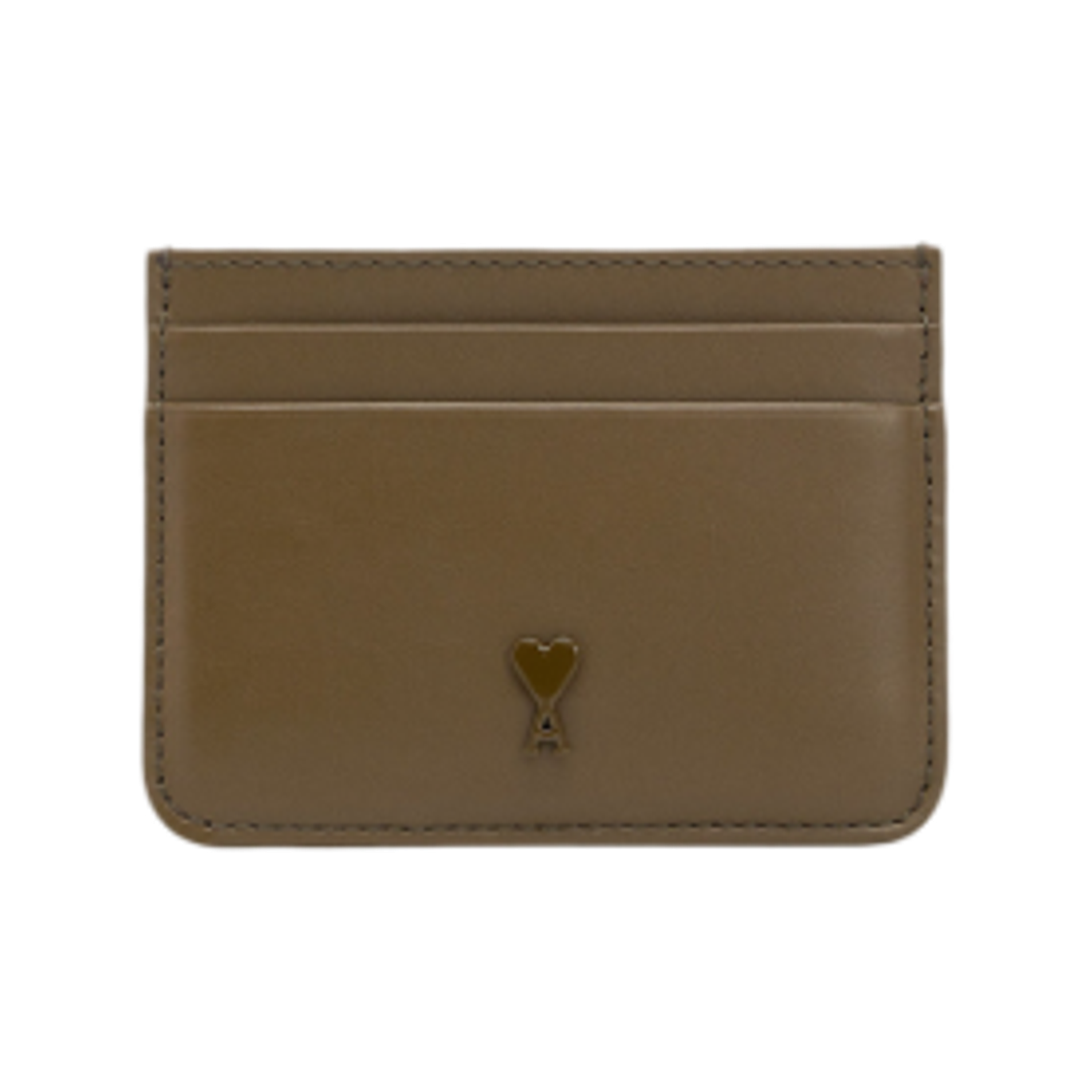 USL702-AL0138-298 AMI de Coeur Card Holder in Smooth Leather Bronze