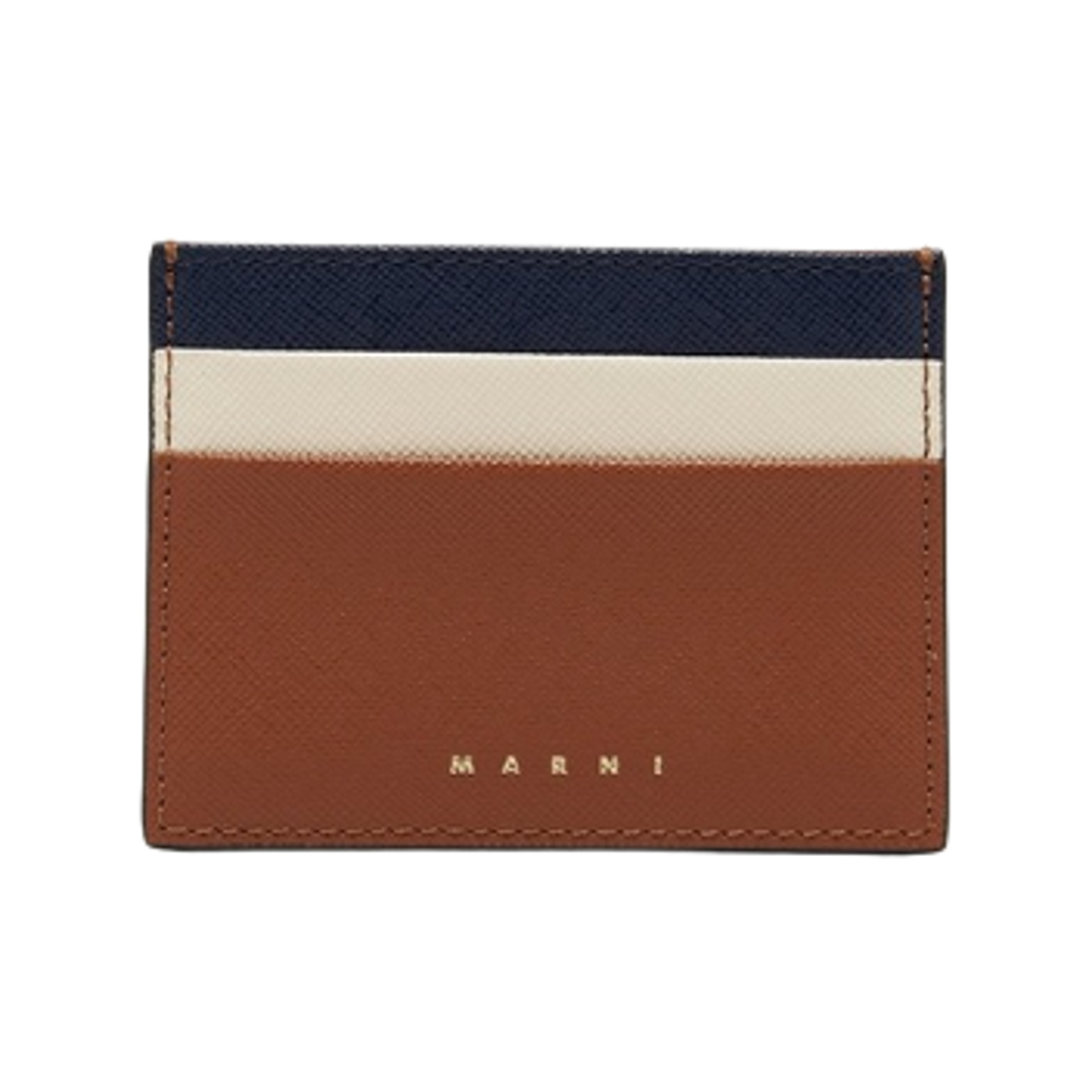 마르니 사피아노 레더 카드 케이스 블루블랙 쉘 모카(Marni Saffiano Leather Card Case Blublack Shell Moca)