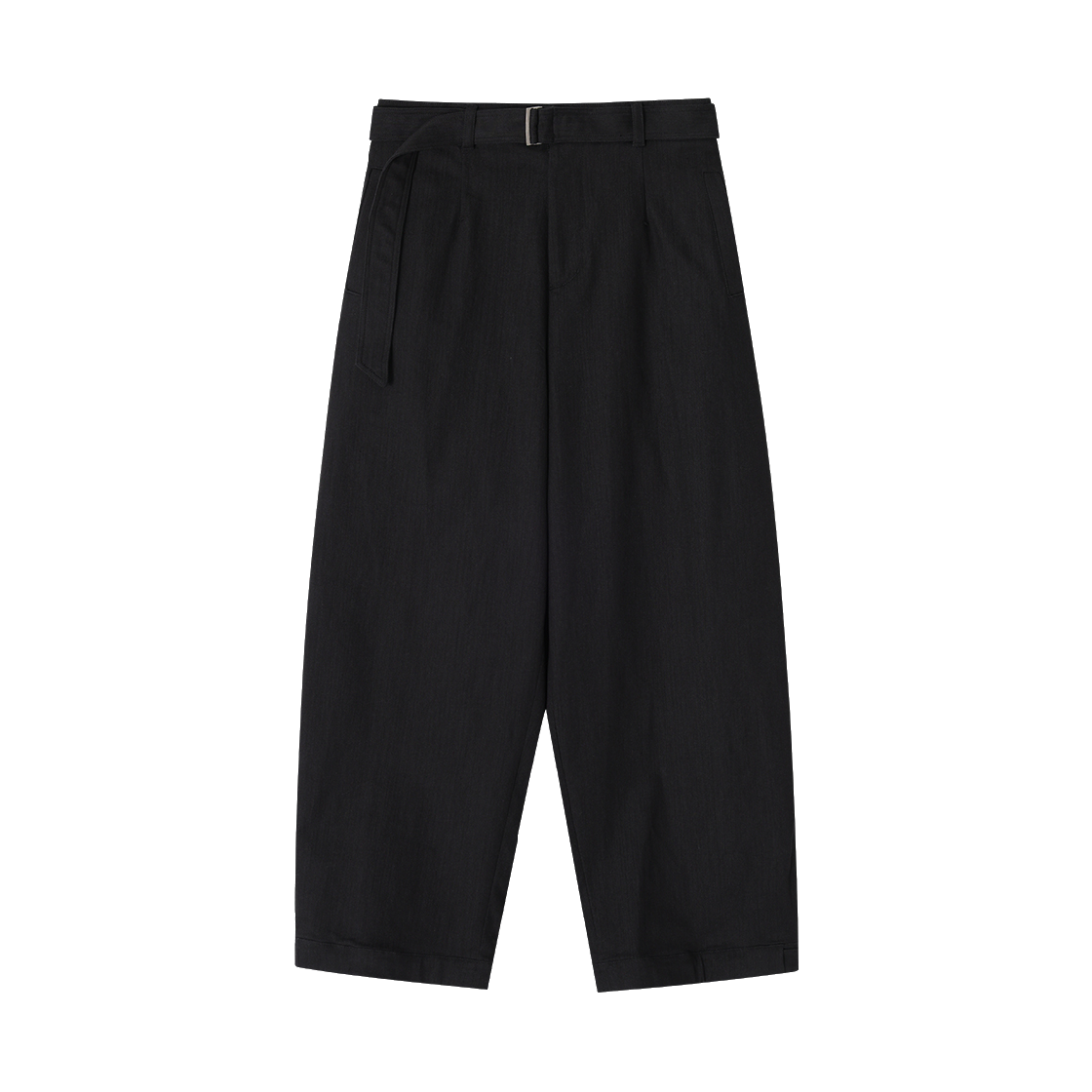 송지오옴므 커브 와이드 벨티드 팬츠 블랙