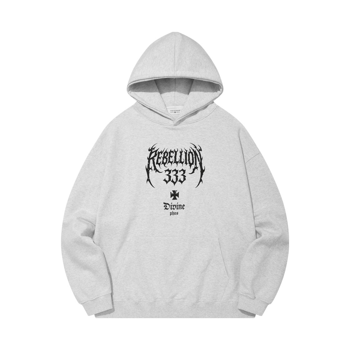 포스333 리벨리온 333 후디 멜란지 화이트(PHOS333 Rebellion 333 Hoodie Melange White)