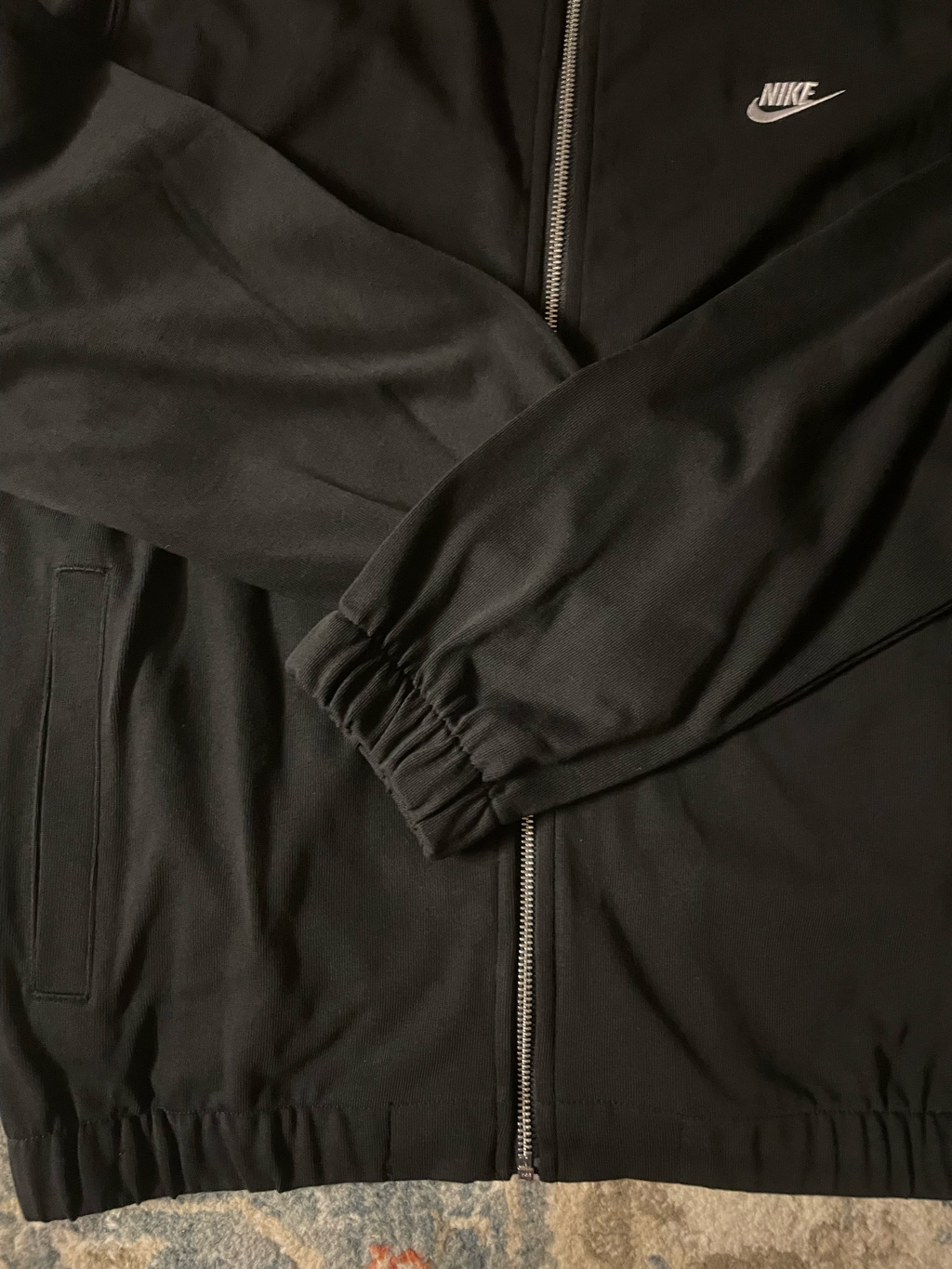 Nike Club Knit Jacket Black White - Asia 착용 스타일 - 3