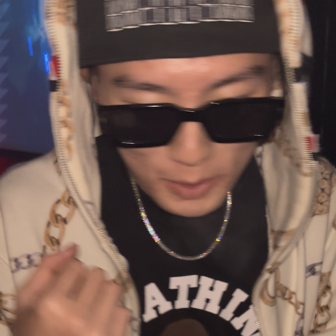 Supreme Sharpie Box Logo New Era Black - 24SS, BAPE College T-Shirt Black 착용 스타일 - 1