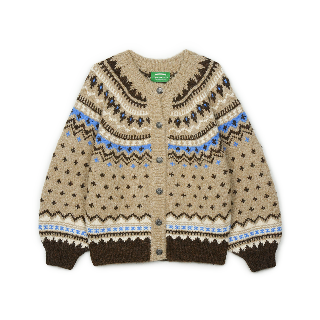 P0000BEK Greenbutter Frost Balloon Cardigan Beige