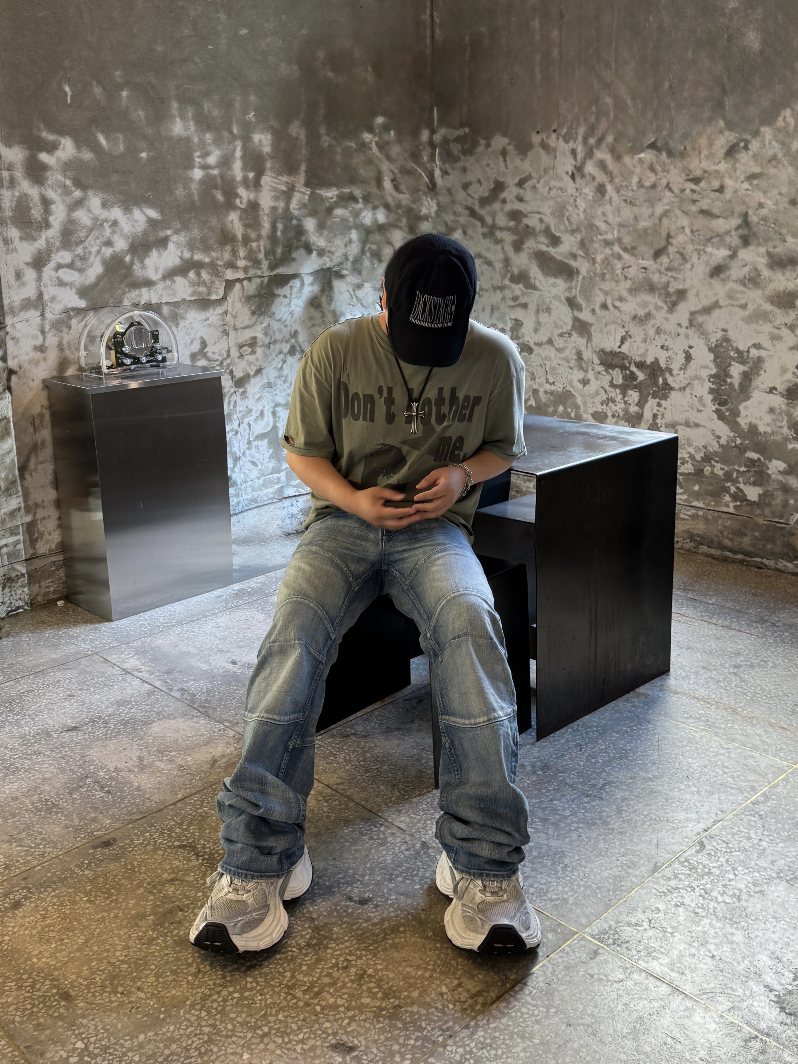 qualisartifexpereo VTG T-Shirts Khaki 착용 스타일