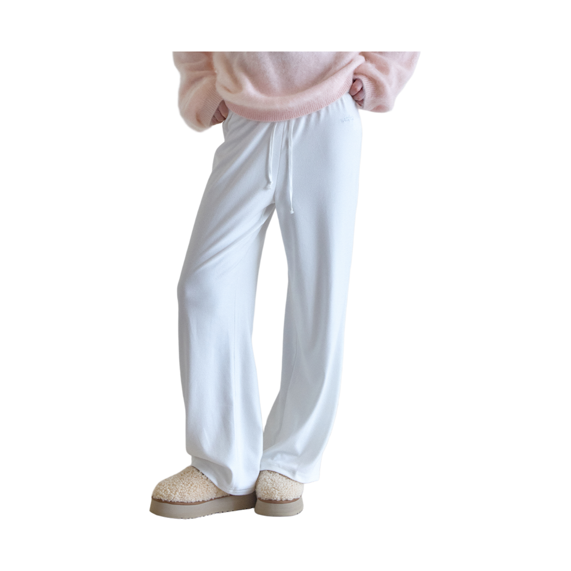 레이지지 소프트 더블 브러쉬 롱 팬츠 화이트(LAZYZ Soft Double Brush Long Pants - White) - 2