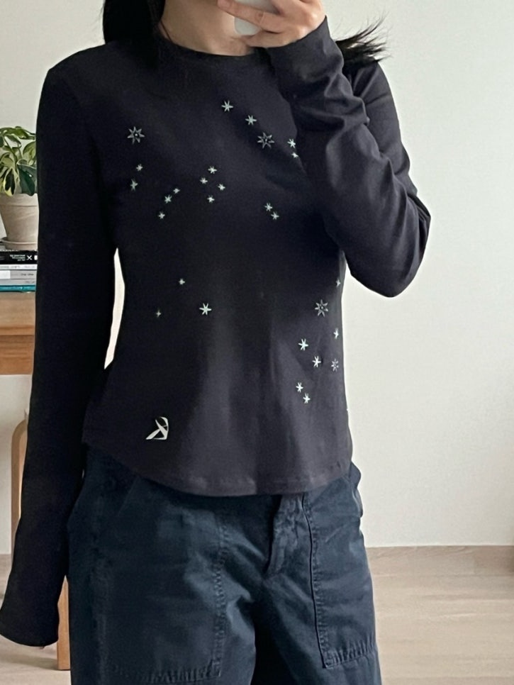 Riomeu Stellance Long Sleeve Charcoal 착용 스타일