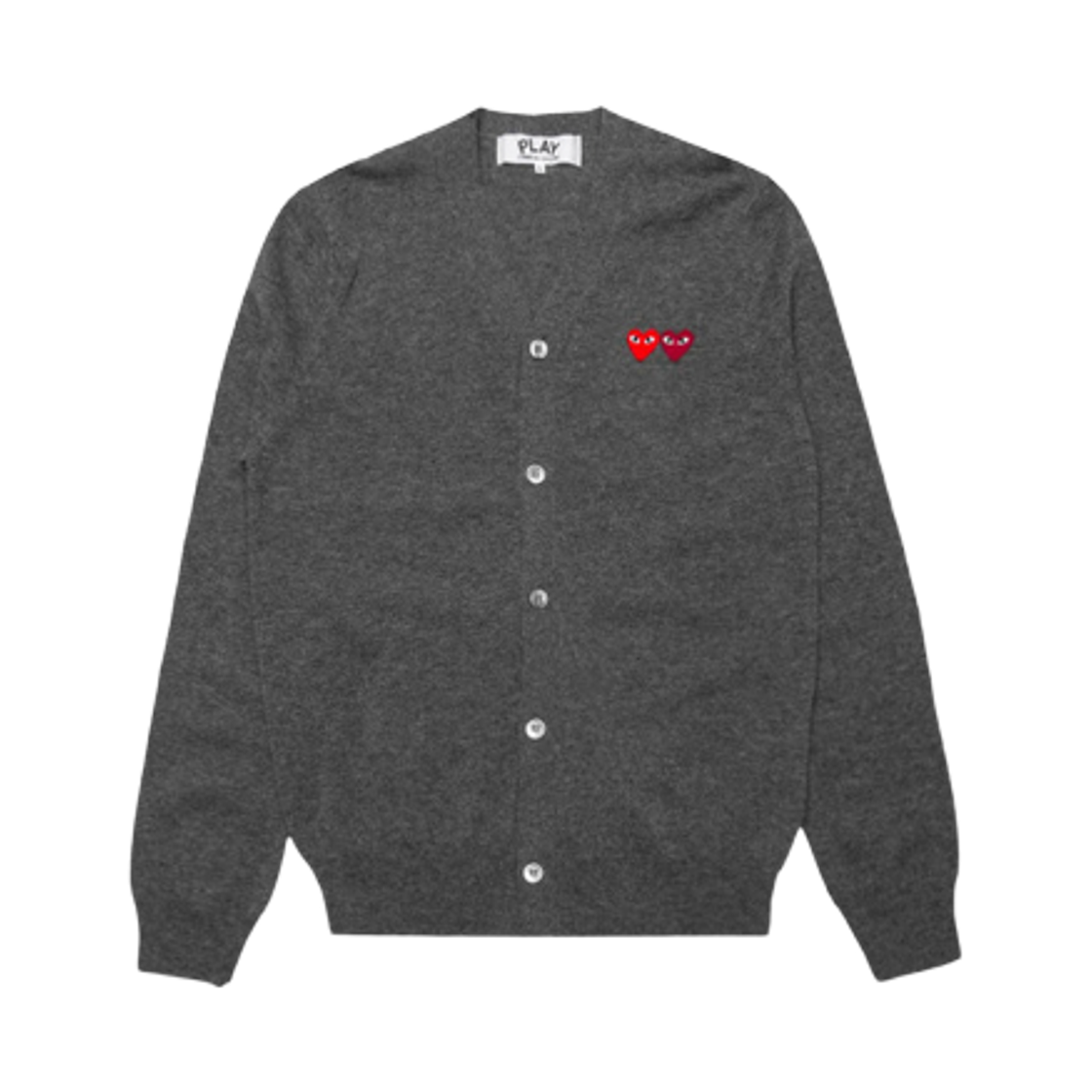 AX-N058-051-3 Play Comme des Garcons Double Heart Cardigan Grey