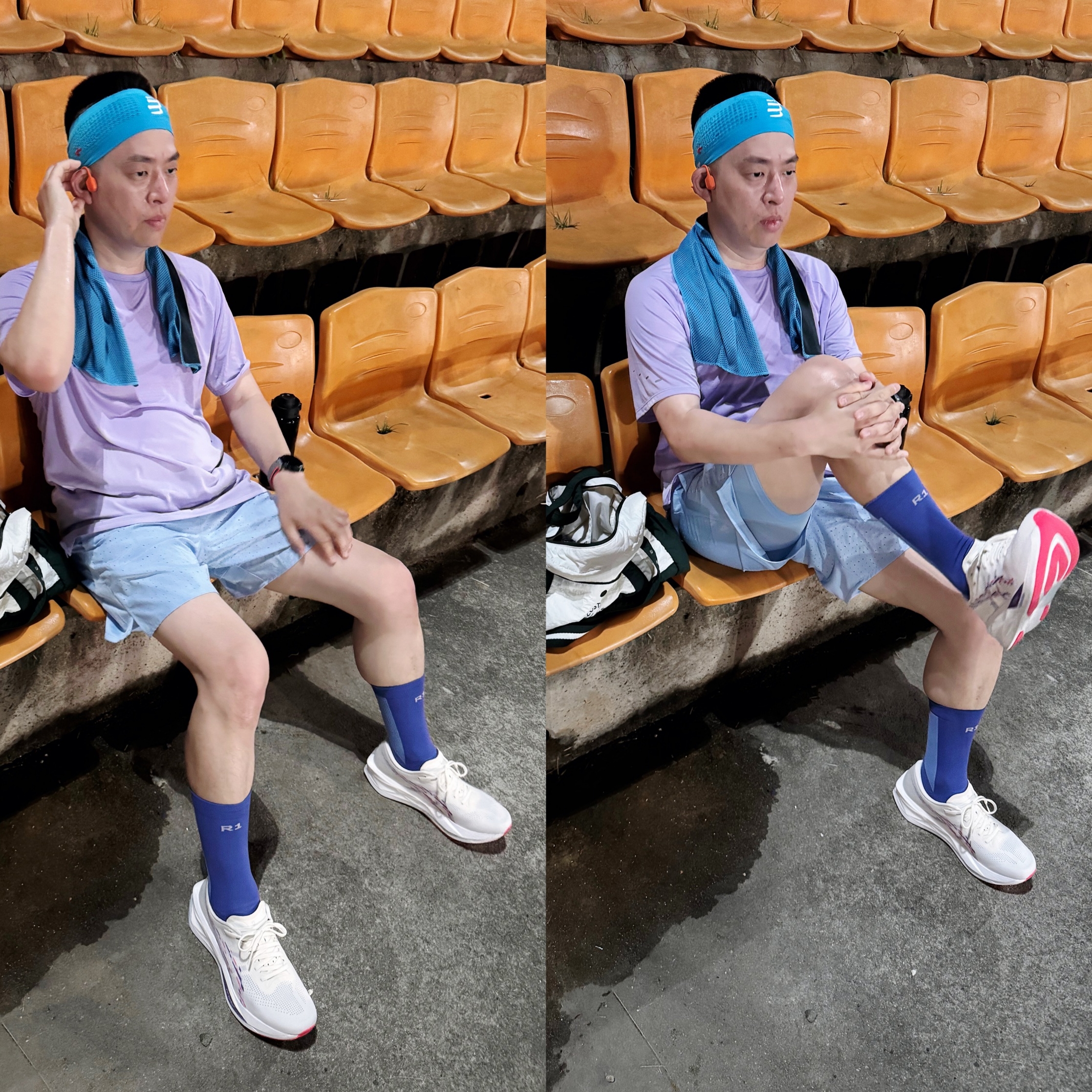 Asics Sonicblast Cream Blue Fade, Nike Stride Dri-Fit ADV Short Sleeve Running Top Hydrangeas - Asia 착용 스타일