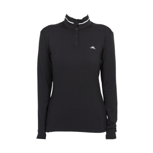 (W) 제이린드버그 골프웨어 롱 슬리브 티셔츠 블랙((W) J.Lindeberg Golf Wear Long Sleeve T-Shirt Black) - 1