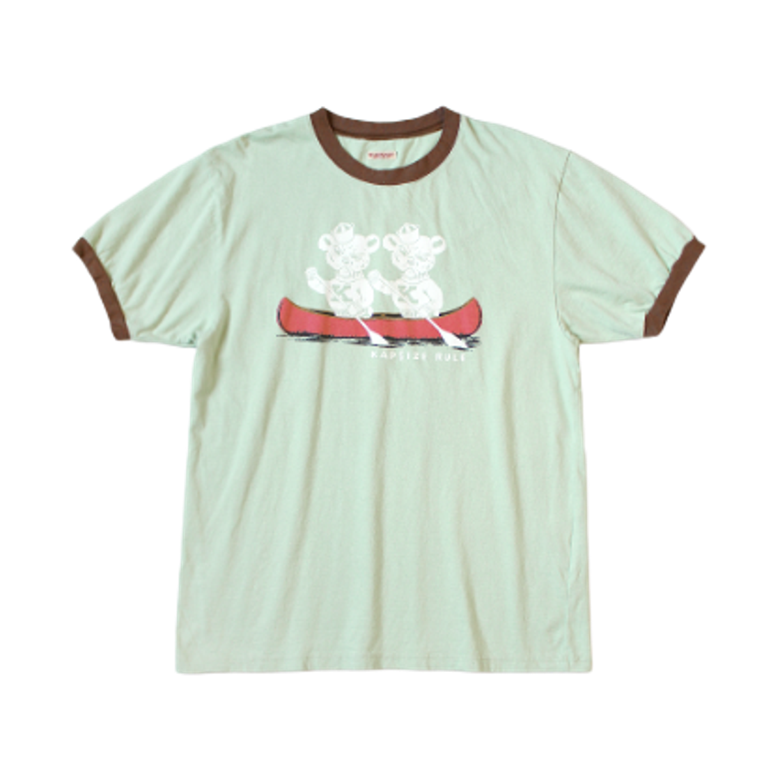 캐피탈 20 저지 링거 티셔츠 K 베어 Pt 민트(Kapital 20 Jersey Ringer T-Shirt K Bear Pt Mint) - 1