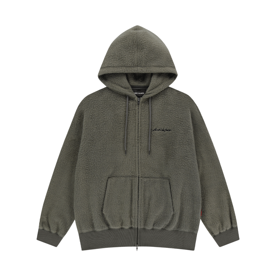 YS253TSWHZ02KHA YESEYESEE Y.E.S Brushed Zip up Hoodie Khaki