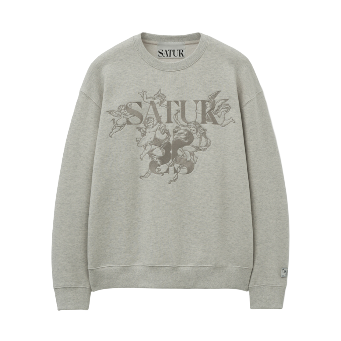 SA254UTM13MIY0 SATUR Angel Graphic Sweatshirt Melange Ivory