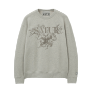SATUR Angel Graphic Sweatshirt Melange Ivory