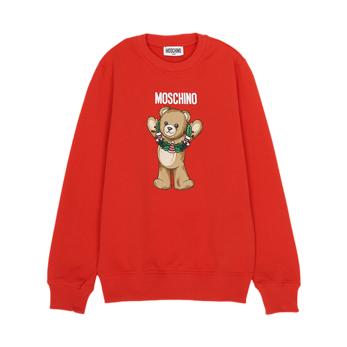 HQF08V-LCA14-50109 (Kids) Moschino Fleece Sweatshirt Red