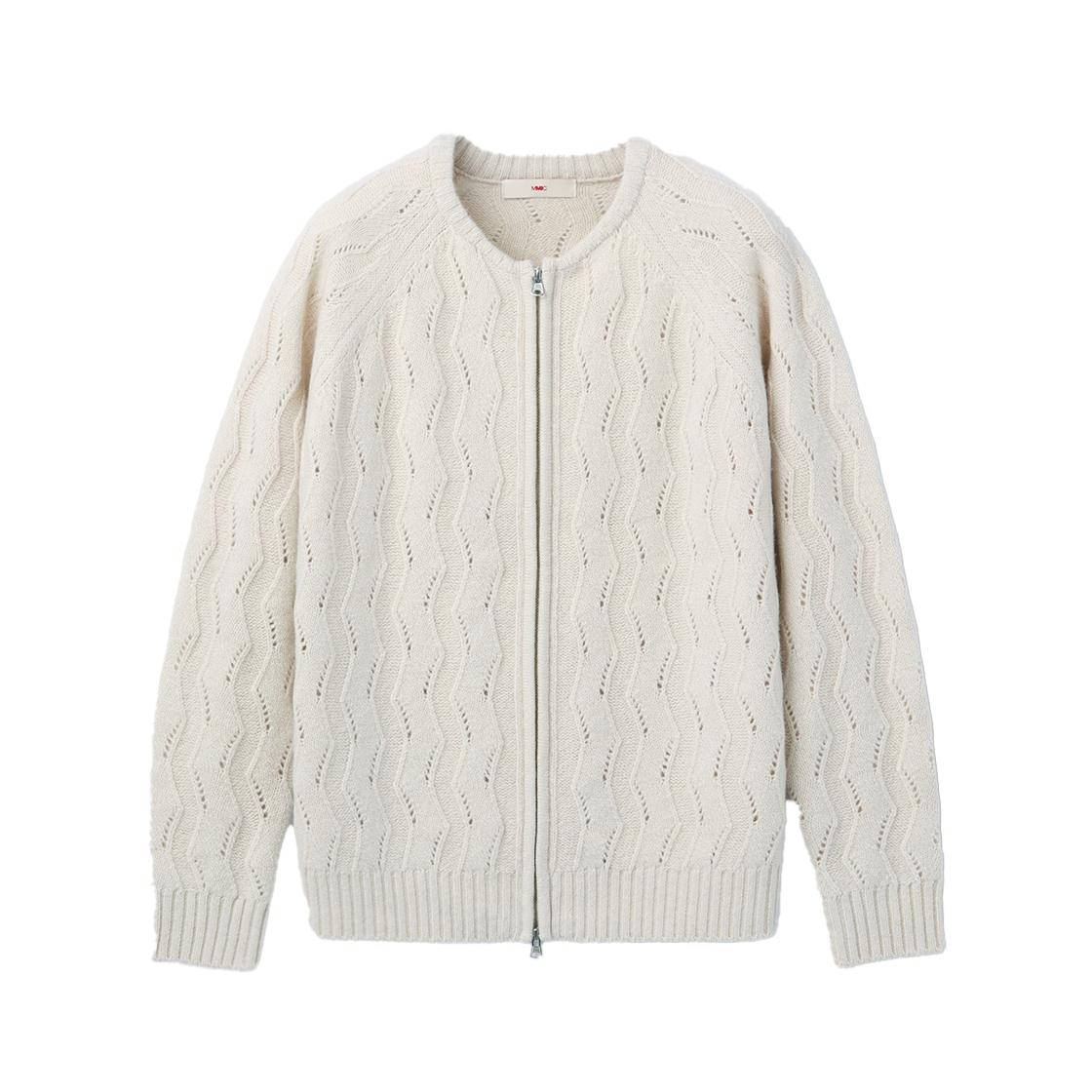 2C5-MM-MK-KC002IV MMIC Wavy Zip Cardigan Ivory