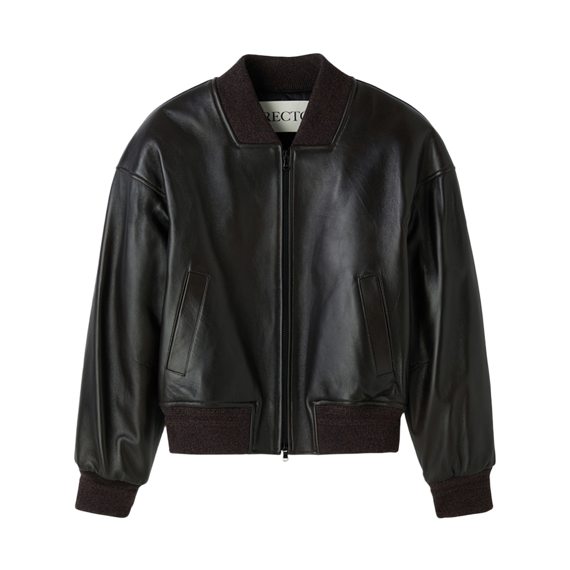 렉토 빈티지 이펙트 레더 봄버 빈티지 브라운(Recto Vintage Effect Leather Bomber Vintage Brown)