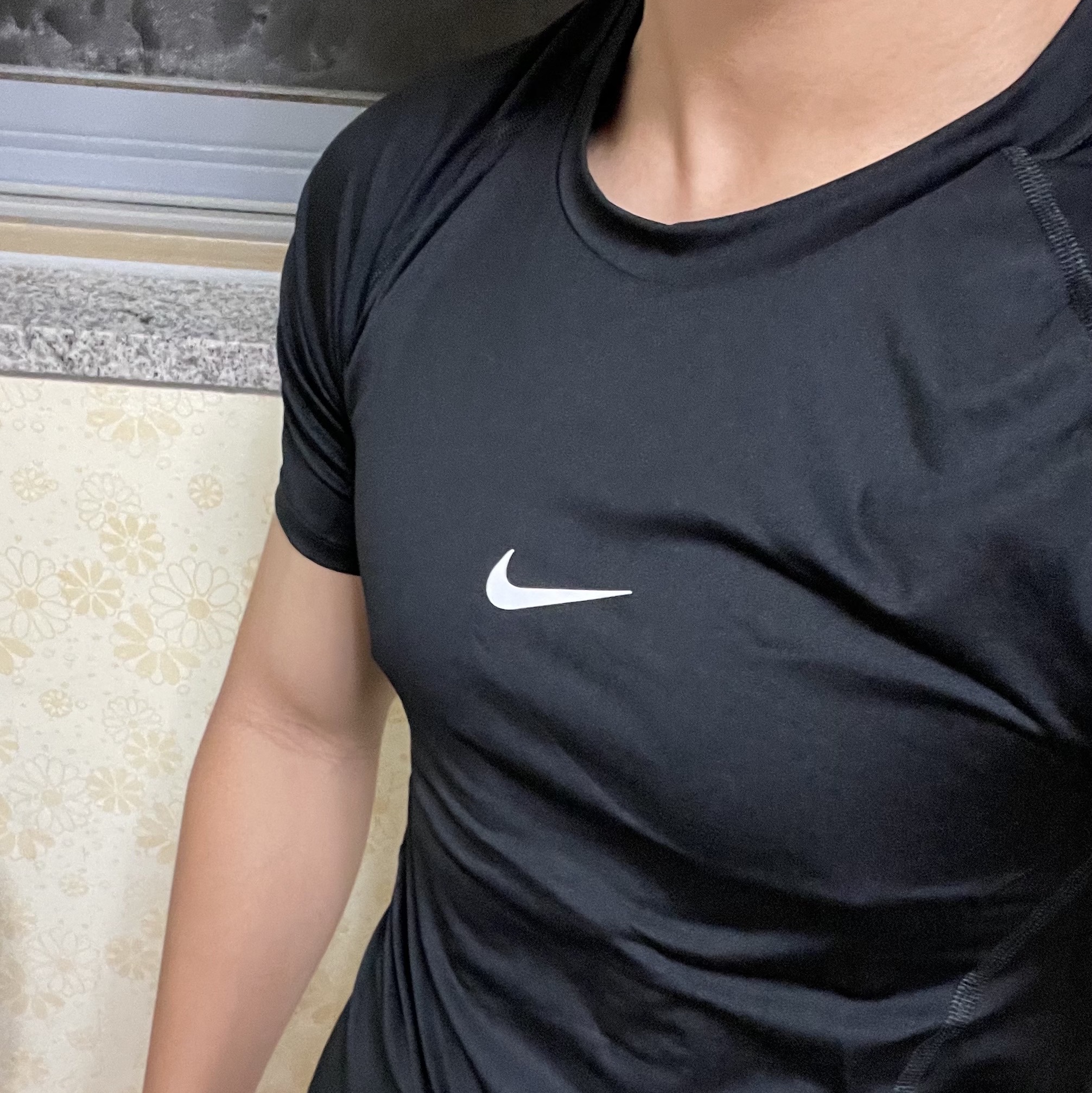 Nike Pro Dri-Fit Short Sleeve Fitness Top Black - Asia 착용 스타일