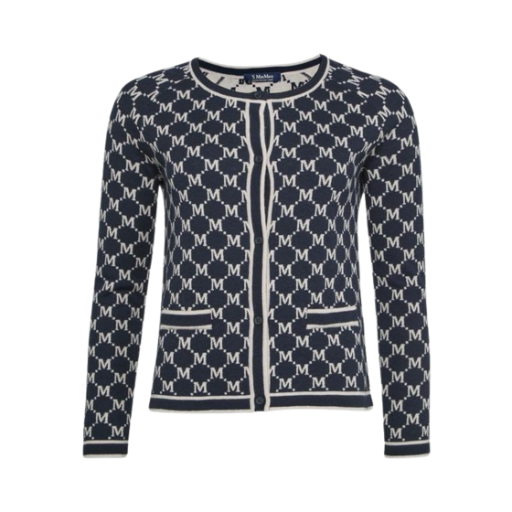 TIVOLI-013 (W) S Max Mara Tivoli Wool Cashmere Cardigan Navy