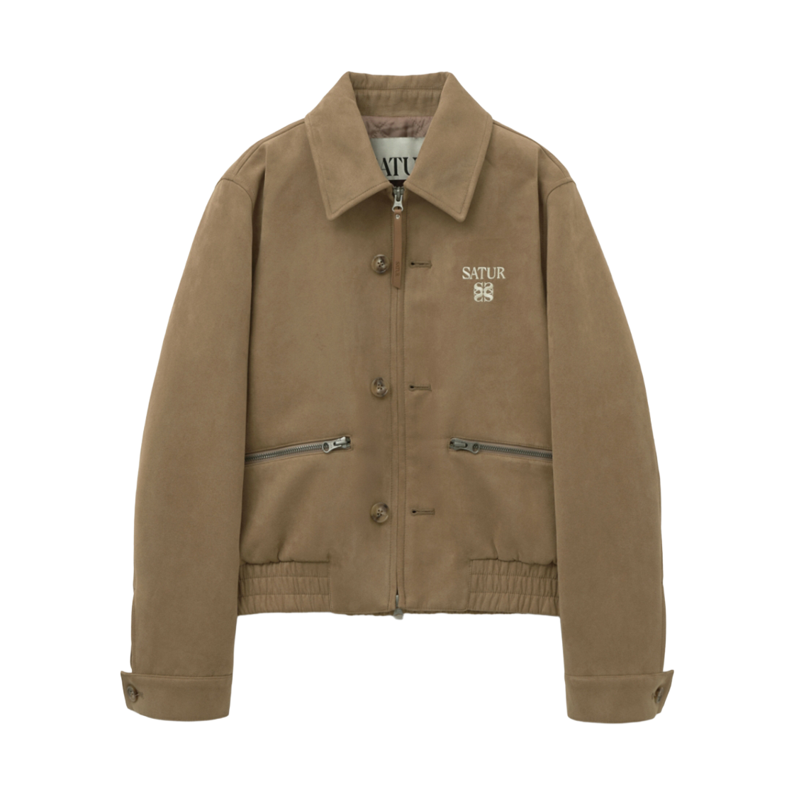 SA253WJP03BGE0 SATUR W Teo Faux Suede Short Jacket Beige