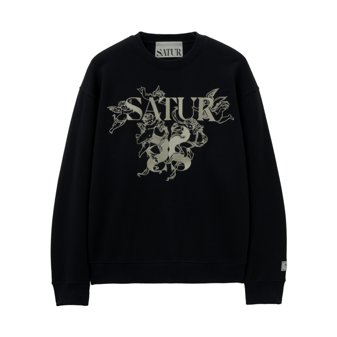 SA254UTM13BLK0 SATUR Angel Graphic Sweatshirt Black