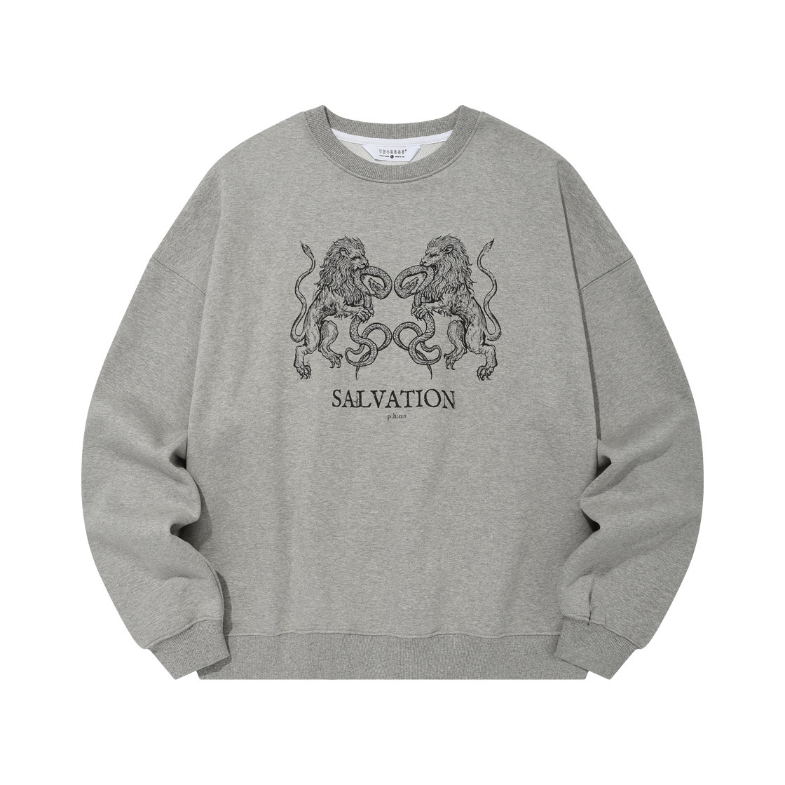포스333 살베이션 라이언 스웨트셔츠 멜란지 그레이(PHOS333 Salvation Lion Sweatshirt Melange Grey)