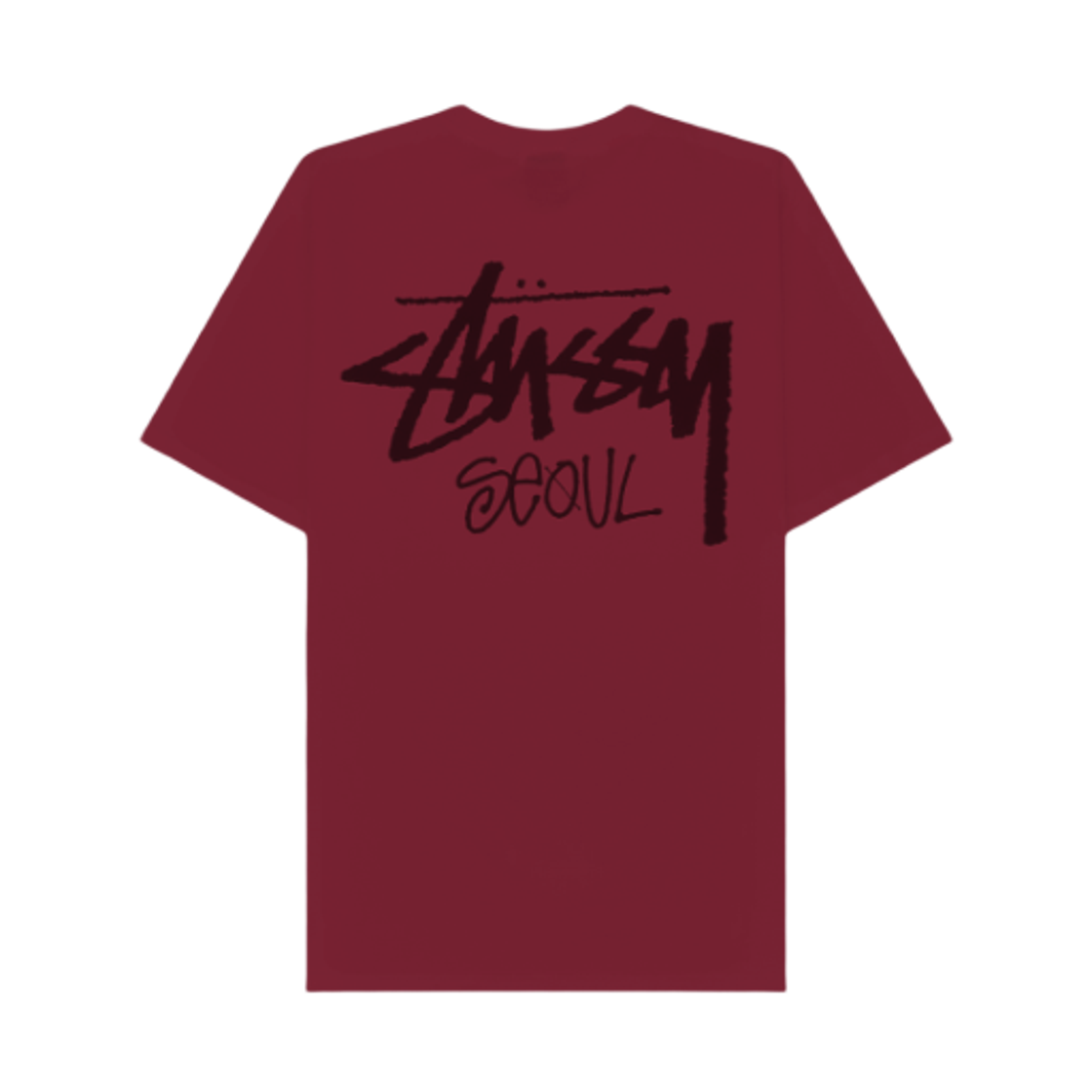 스투시 스탁 서울 티셔츠 와인(Stussy Stock Seoul T-Shirt Wine)
