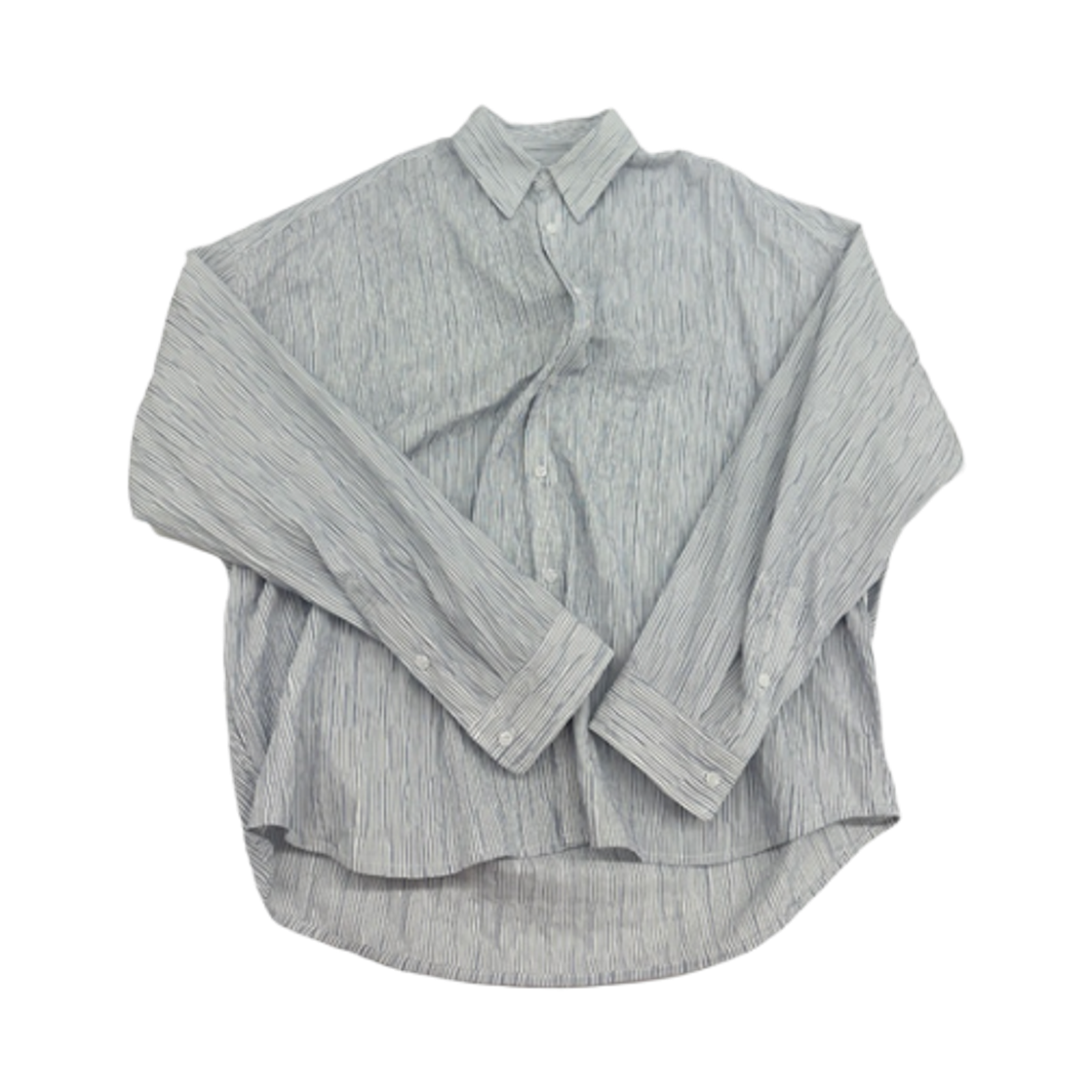논노드 플렉서블 스트링 턱 스트라이프 셔츠 네이비(Nonnod Flexible String Tucked Stripe Shirt Navy)