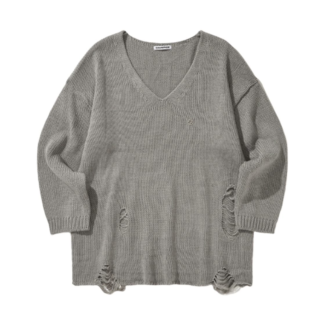 디오스피스 데미지드 루즈 핏 니트 그레이(DAUSPICE Damaged Loose-Fit Knit Gray)