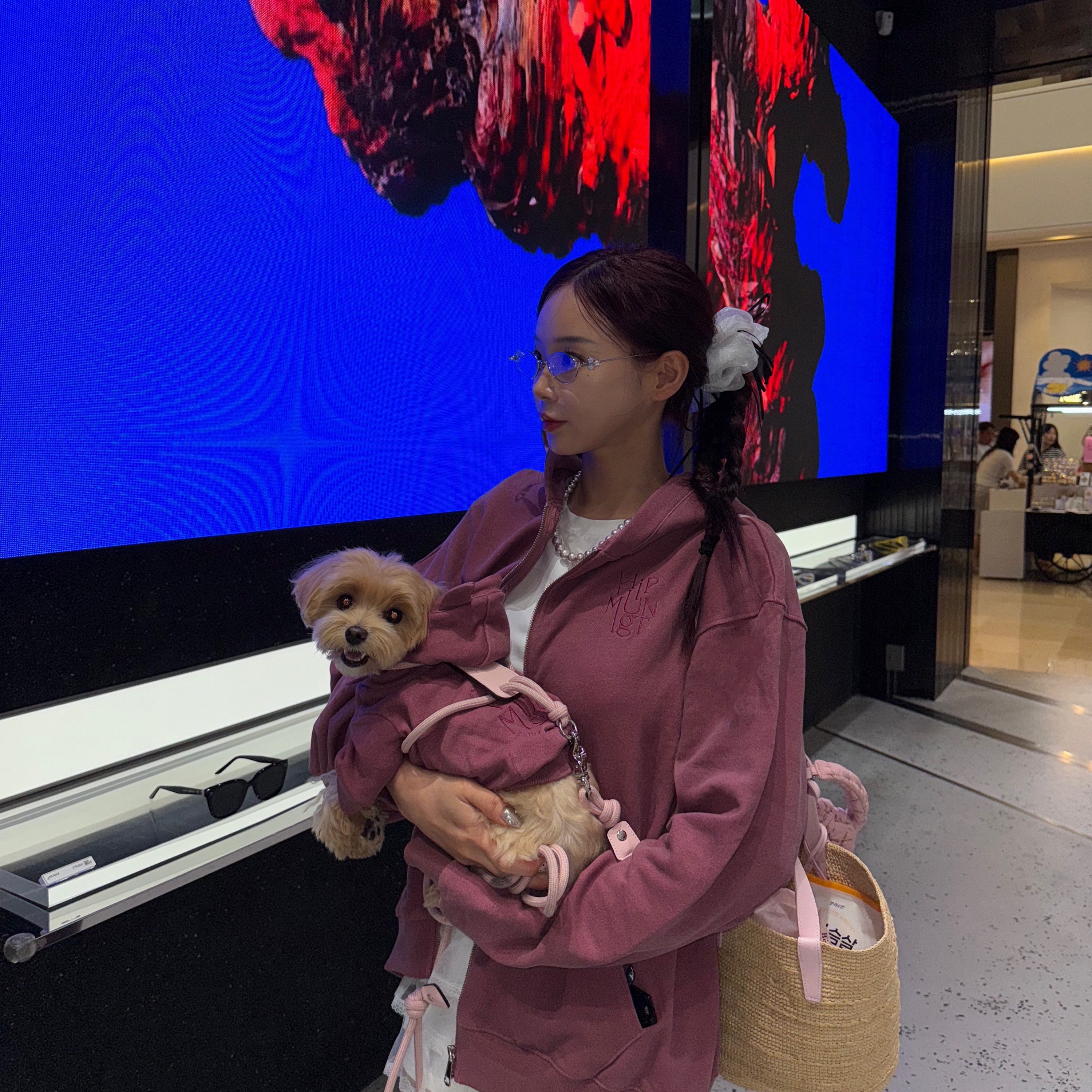 Celine Teen Supple Celine Classic Panier in Raffia and Calfskin Bleached Pink, (W) Puma Speedcat Ballet Suede Whisp of Pink Puma White 착용 스타일 - 1