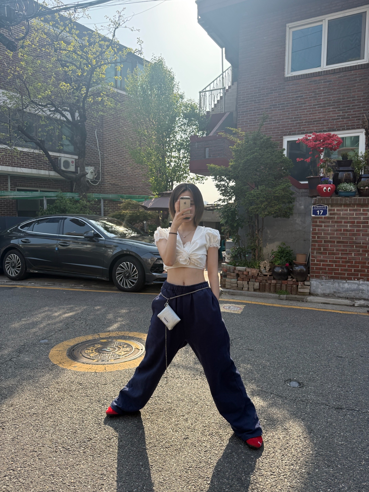 Puma Speedcat OG Red White 착용 스타일 - 1