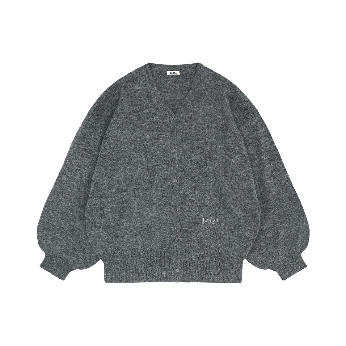 8809908758967 LAZYZ Easy Soft Loose Fit knit Cardigan - Heather Gray