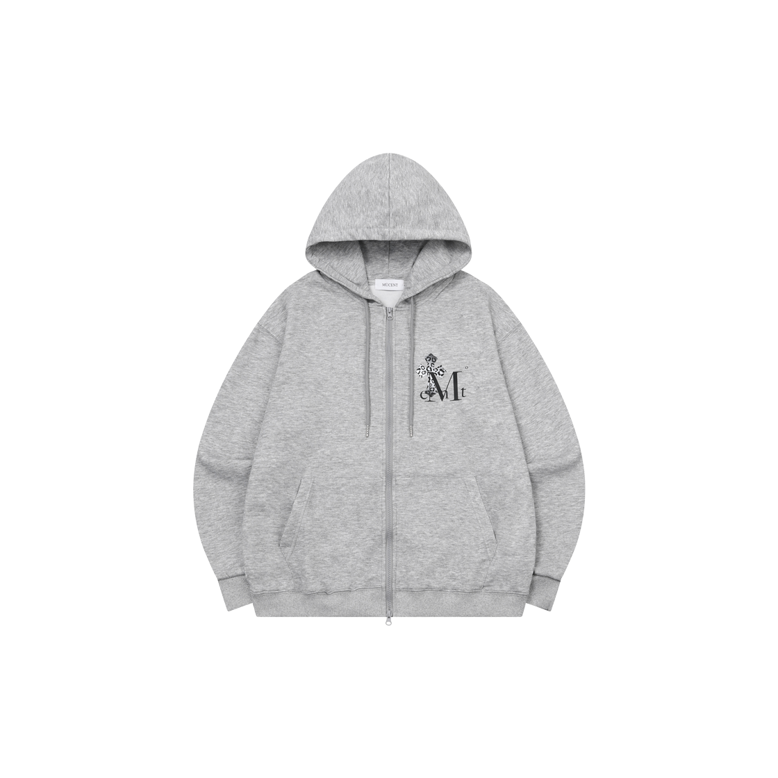 P0000BFE MUCENT Sahara Gradation Leopard Cross Hood Zip-Up Unisex (2color) Gray-Leopardgray