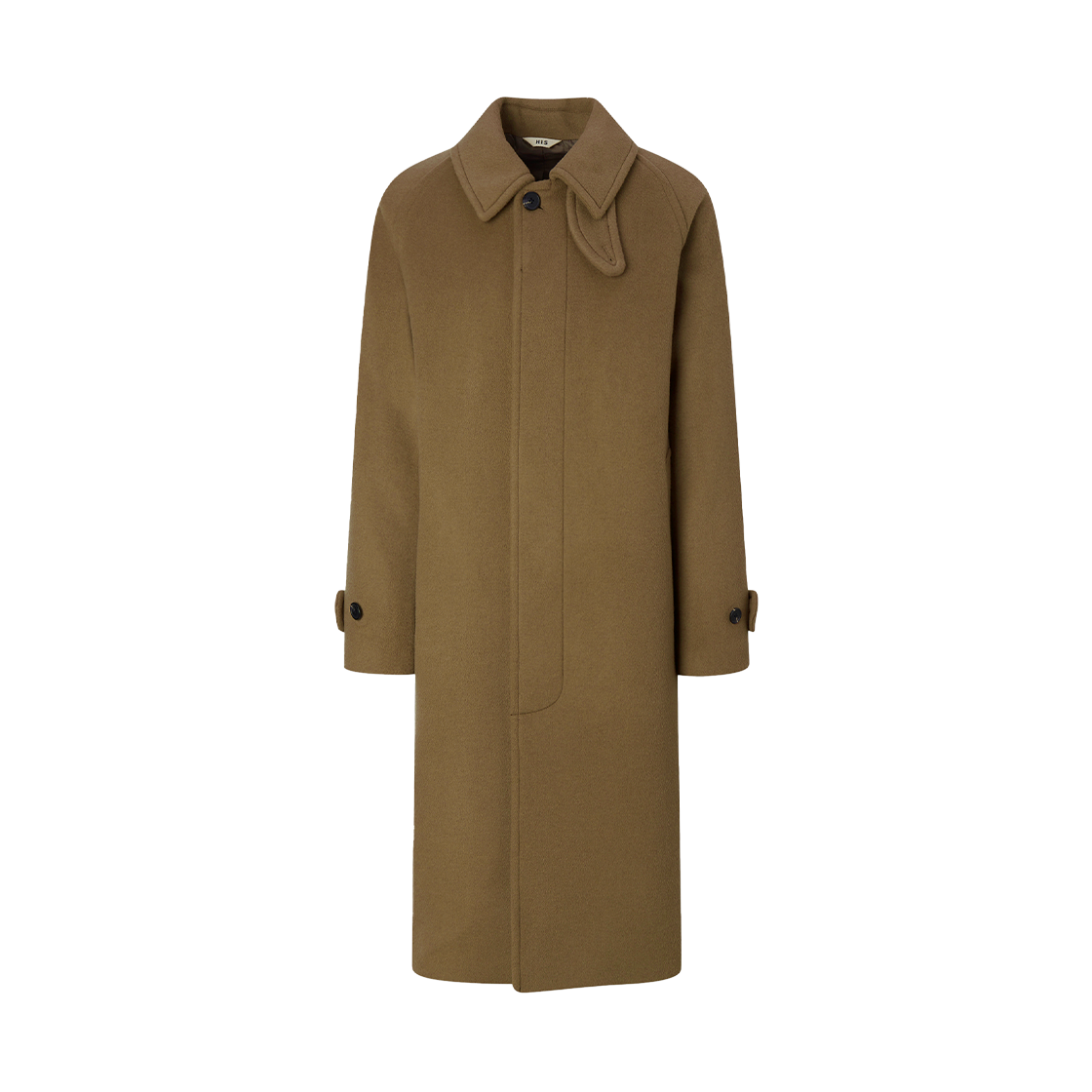 HZCO5F802I2 His Hazzys Double Breasted Wool Topcoat_Charcoal