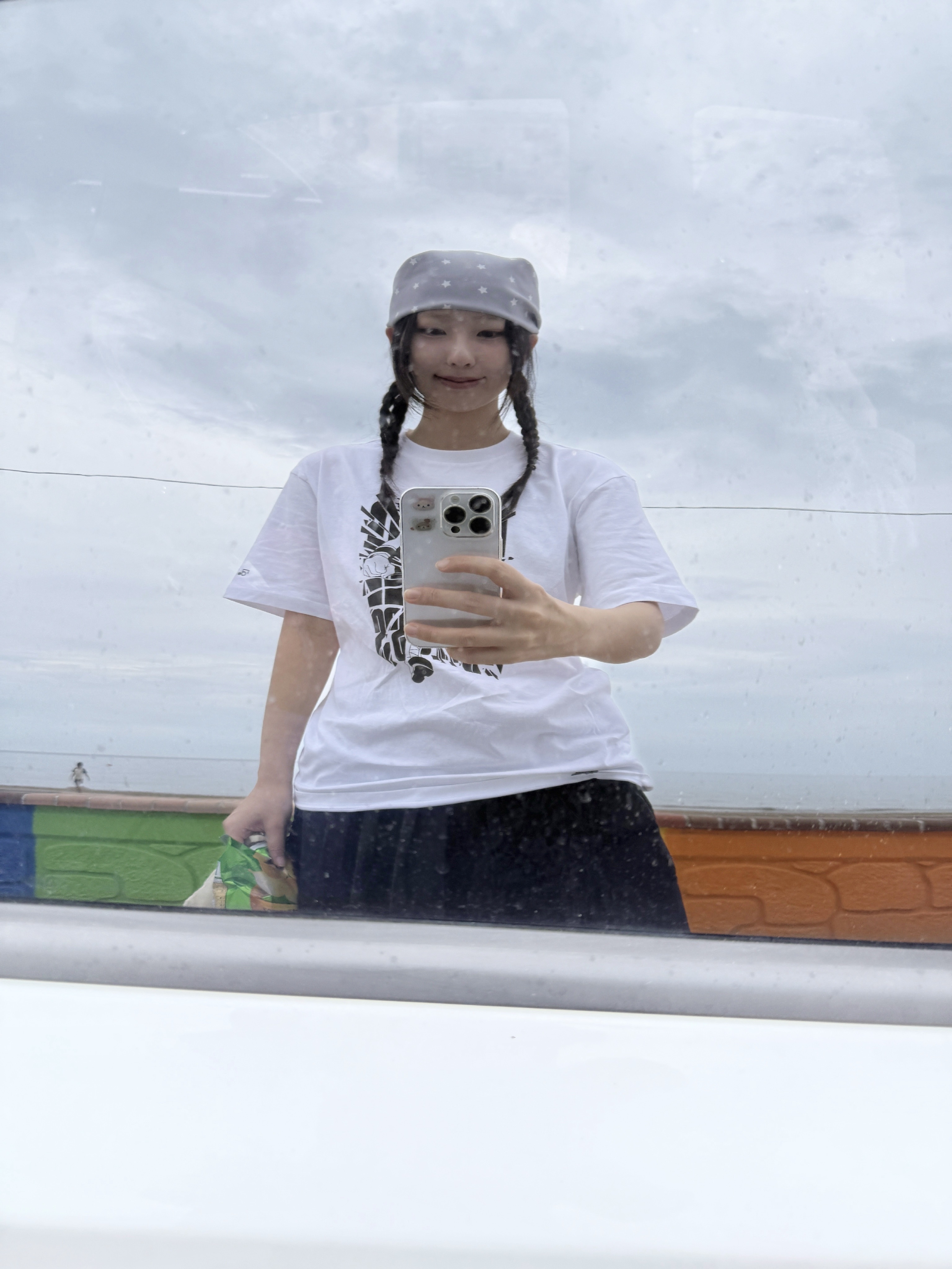 Jichoi Bandana New Fabric Grey, Spao x Hunter x Hunter T-Shirt Print 착용 스타일