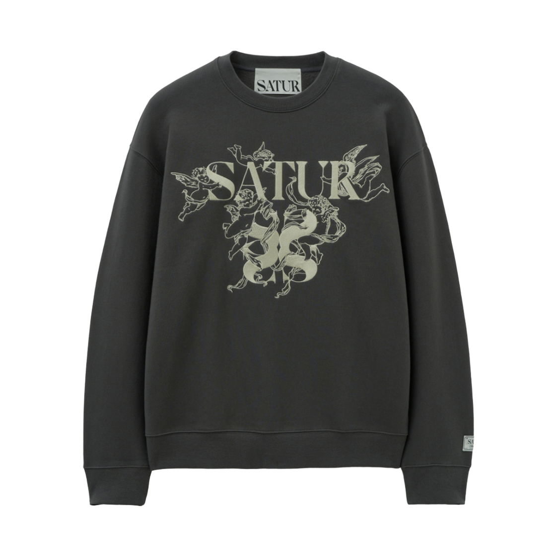 SA254UTM13CCL0 SATUR Angel Graphic Sweatshirt Charcoal
