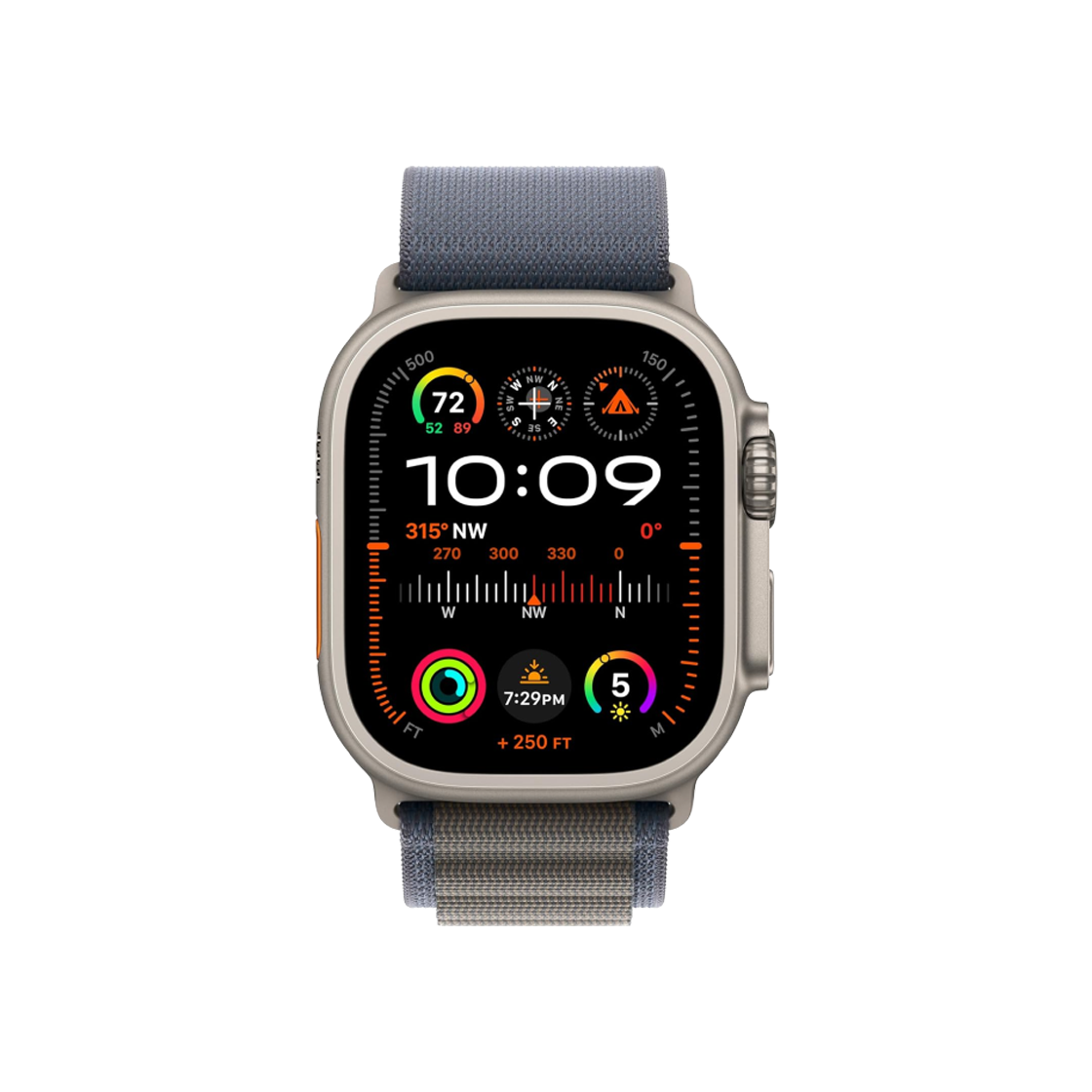 [S등급] 리퍼비시 애플워치 울트라 2 49mm 티타늄 케이스 트레일 루프 블루/블랙([S등급] Refurbished Apple Watch Ultra 2 49mm Titanium Case with Trail Loop Blue/Black)