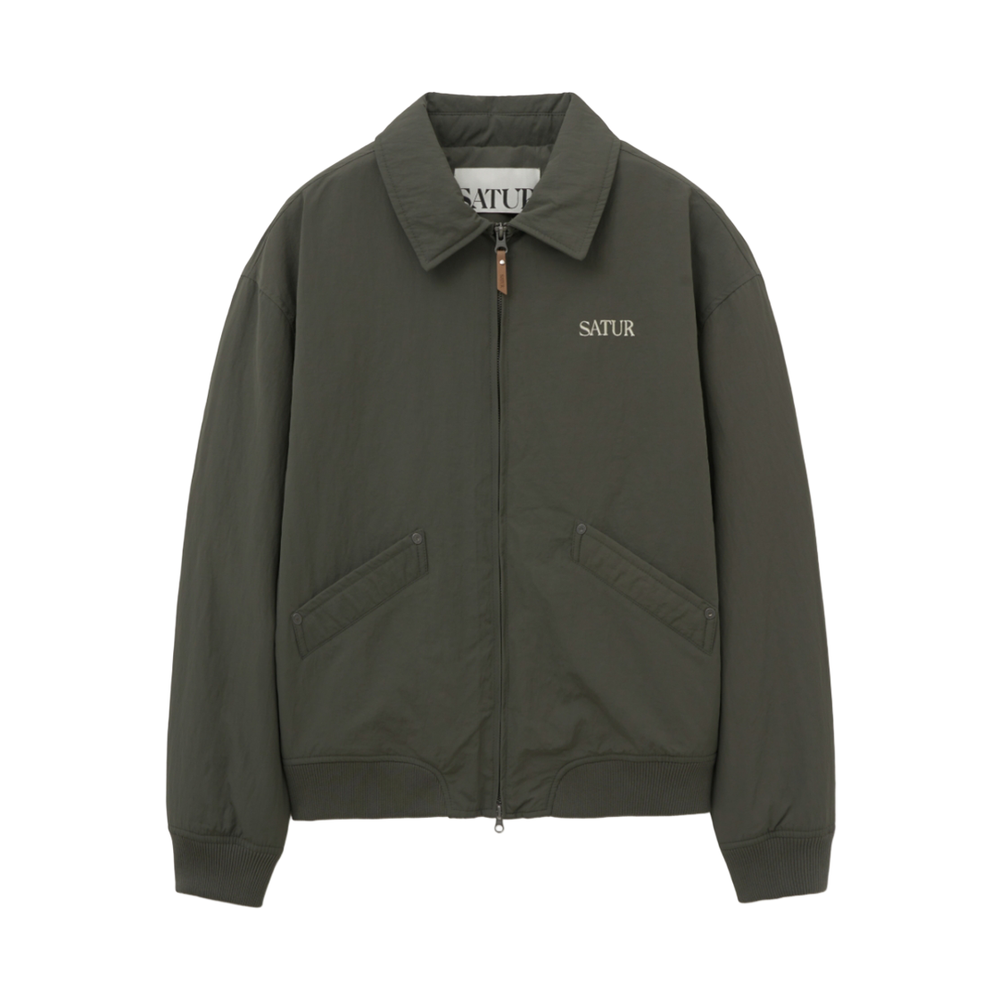 SA253MJK04KHI0 SATUR Maron Nylon Padded Bomber Jacket Khaki