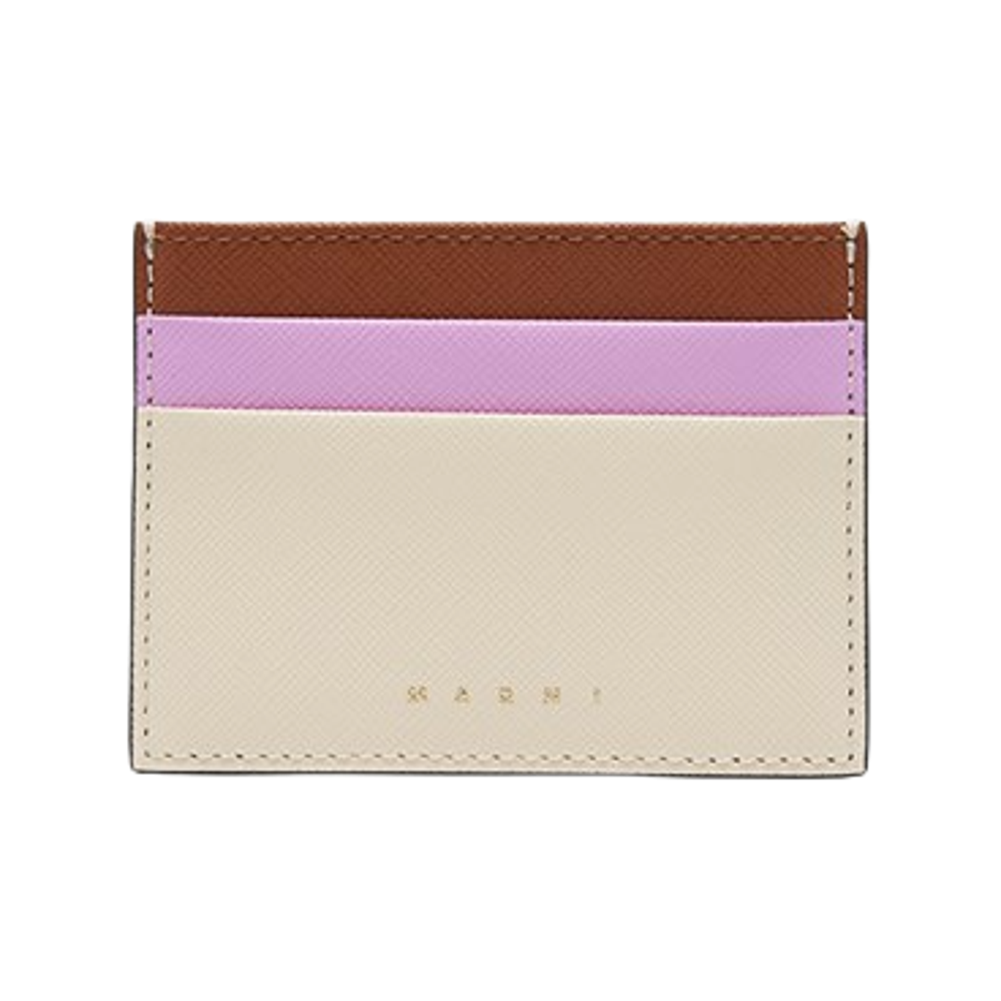 PFMOQ04U20-LV520-Z565N Marni Saffiano Leather Card Case Moca Pink Candy Shell