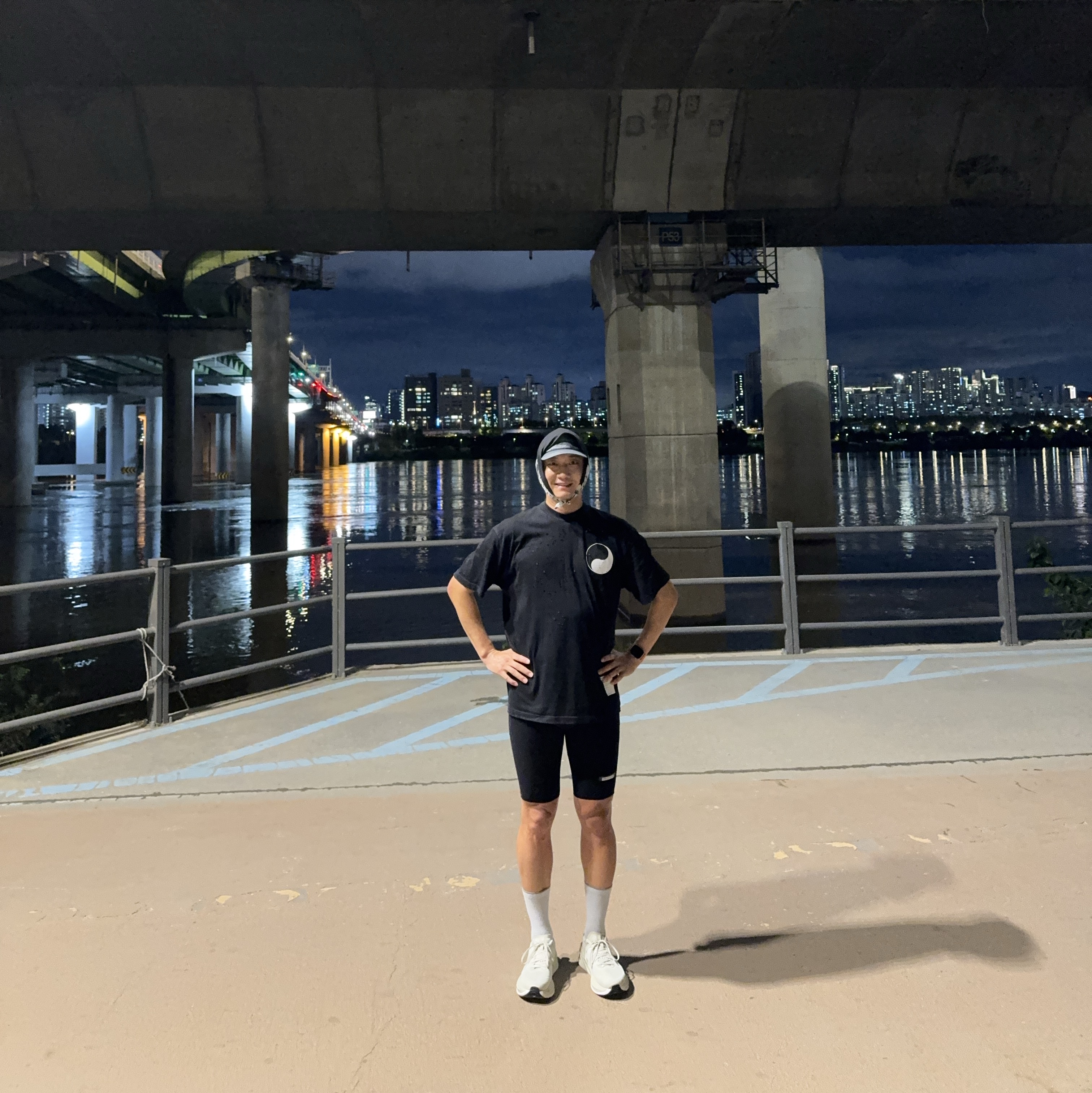 Satisfy FliteSilk Running Cap Green, Satisfy Justice Coffeethermal Half Tights Black 착용 스타일 - 2