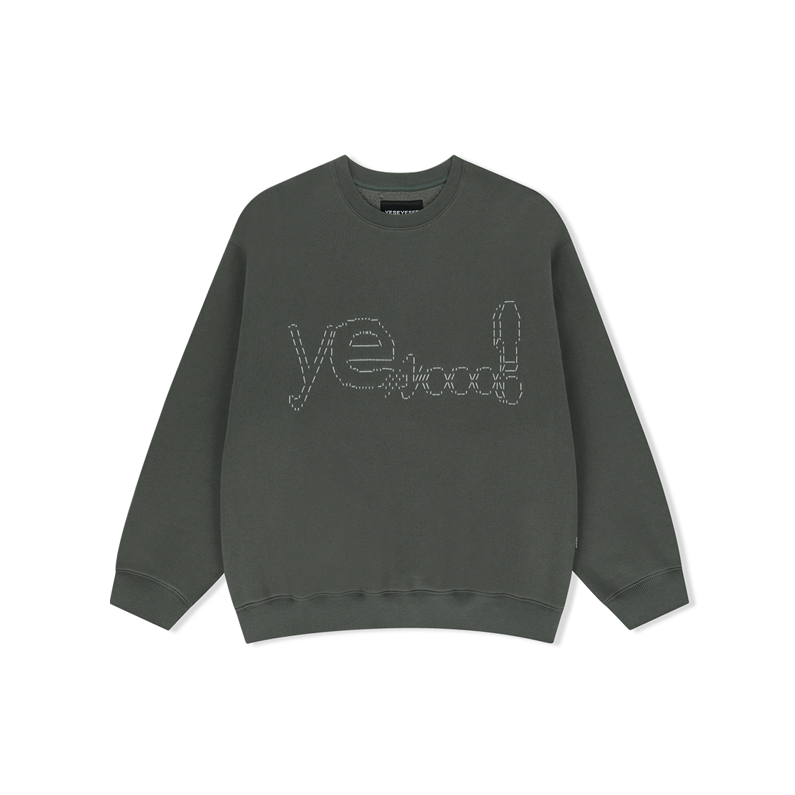 YS253TSWCW03KHA YESEYESEE Y.E.S Dotted Logo Sweatshirt Khaki