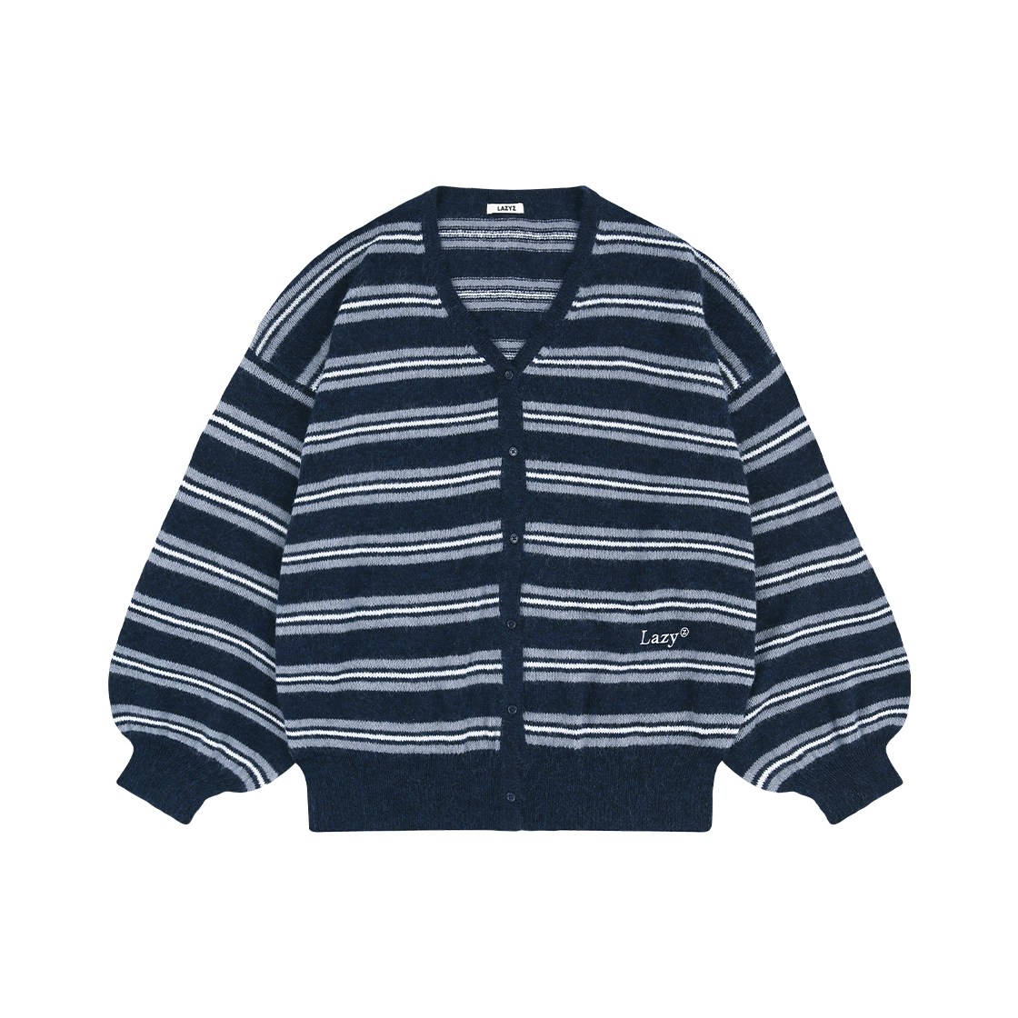 8809908758974 LAZYZ Easy Soft Loose Fit knit Cardigan - Navy/gray