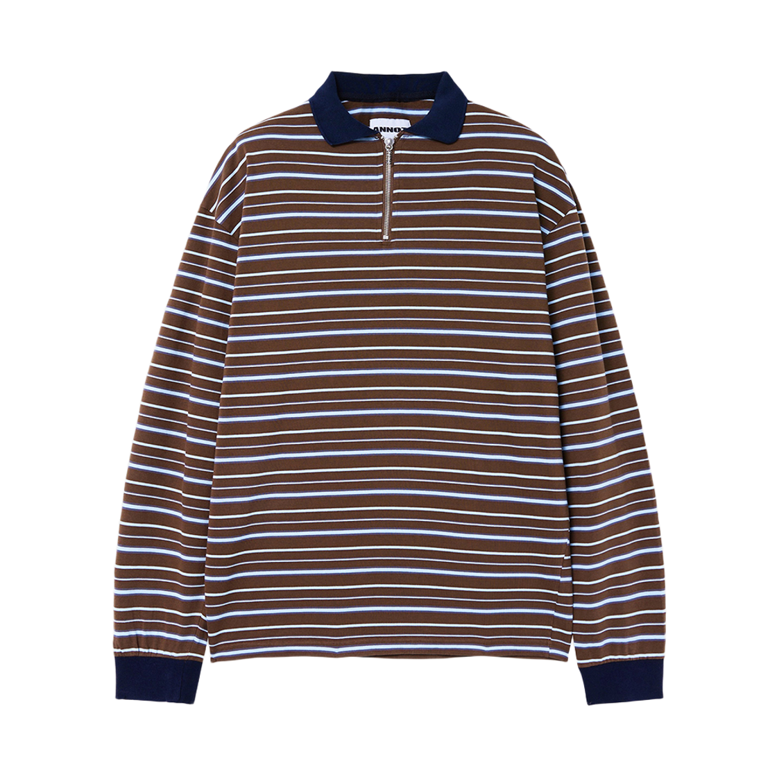 ant25fw001br ANNOT Sunny Zip-Up Long Sleeve Brown