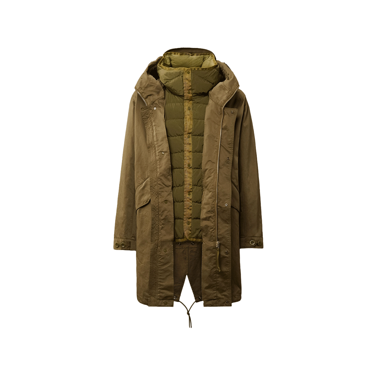 C.P. 컴퍼니 마이크로 케이 익스플로러 피쉬테일 파카 엘름우드 그린 - 25FW(C.P. Company Micro Kei Explorer Fishtail Parka Elmwood Green - 25FW)