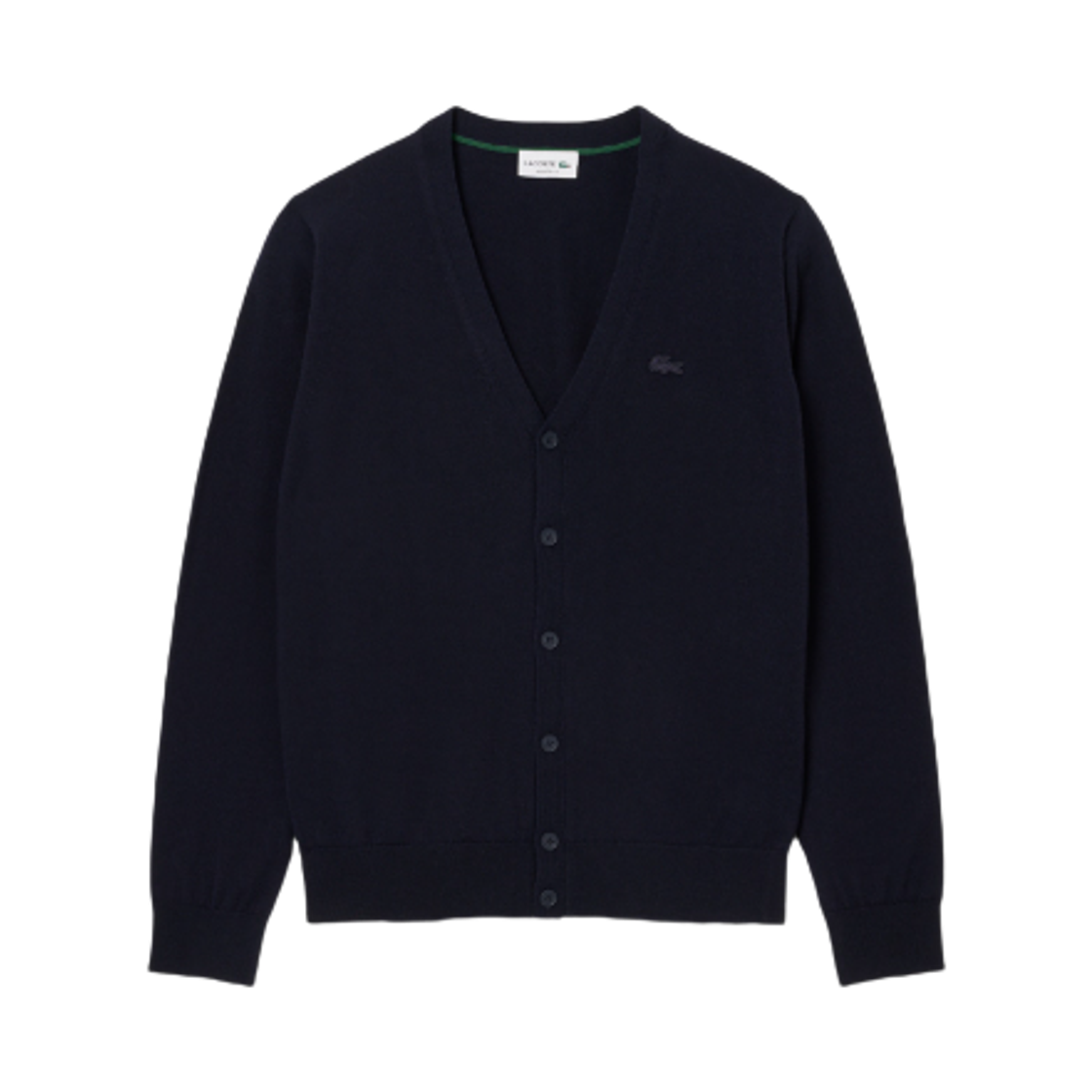 AH5665-55N-166 Lacoste Merino Wool V-Neck Cardigan Midnight Blue