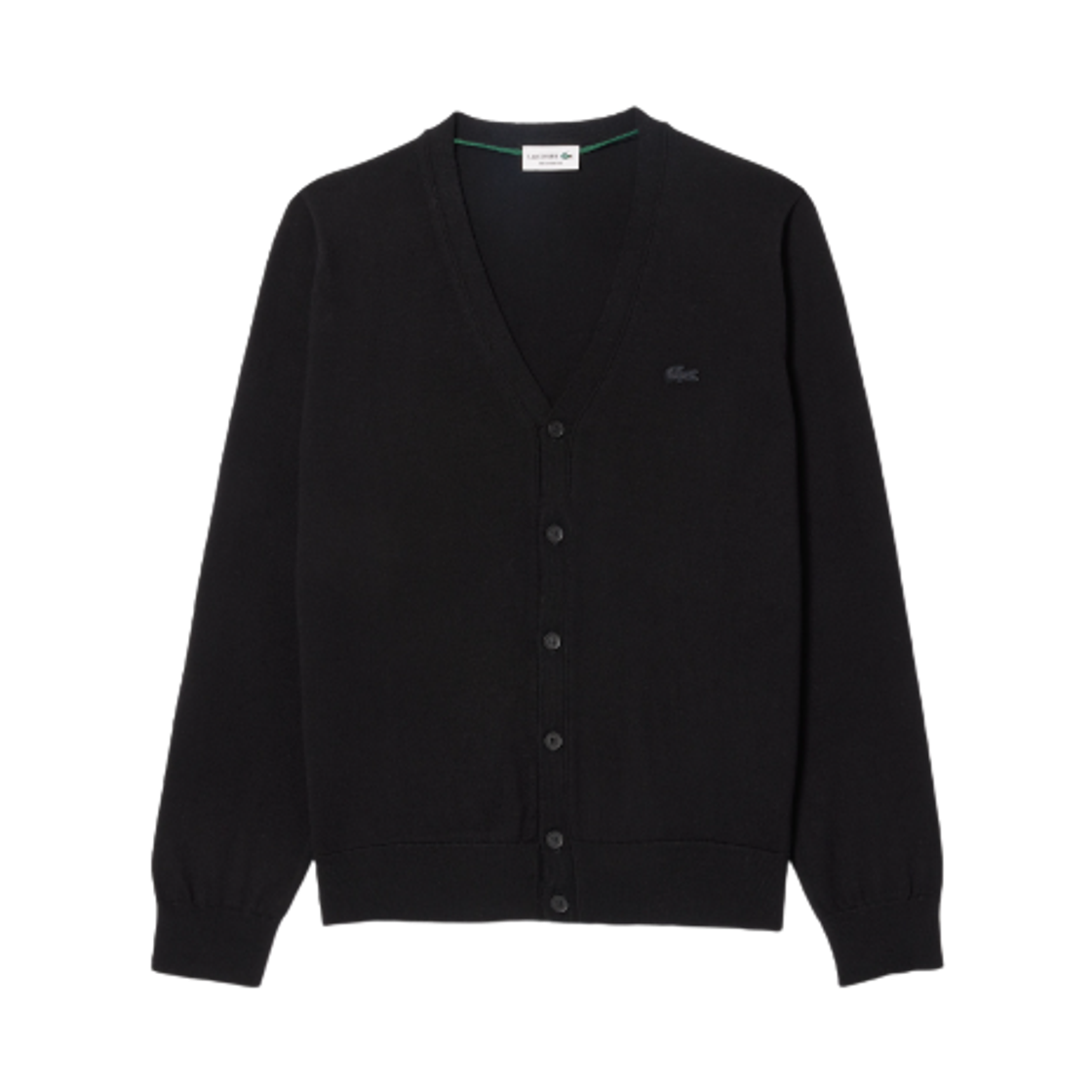 AH5665-55N-031 Lacoste Merino Wool V-Neck Cardigan Black